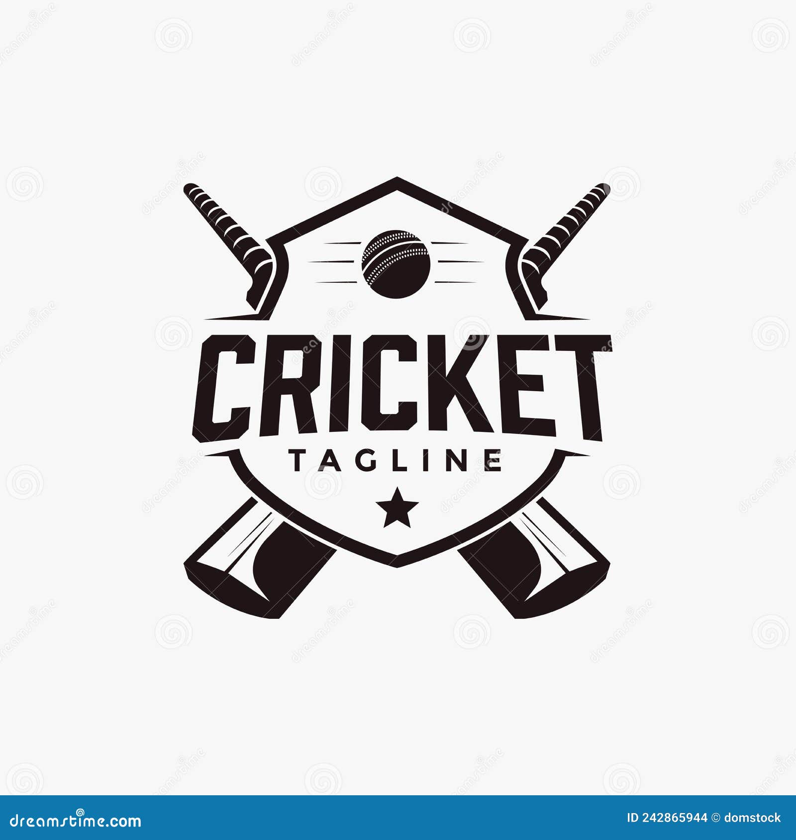 Vintage Cricket Logo Icon Vector Stock Vector - Illustration of seal ...