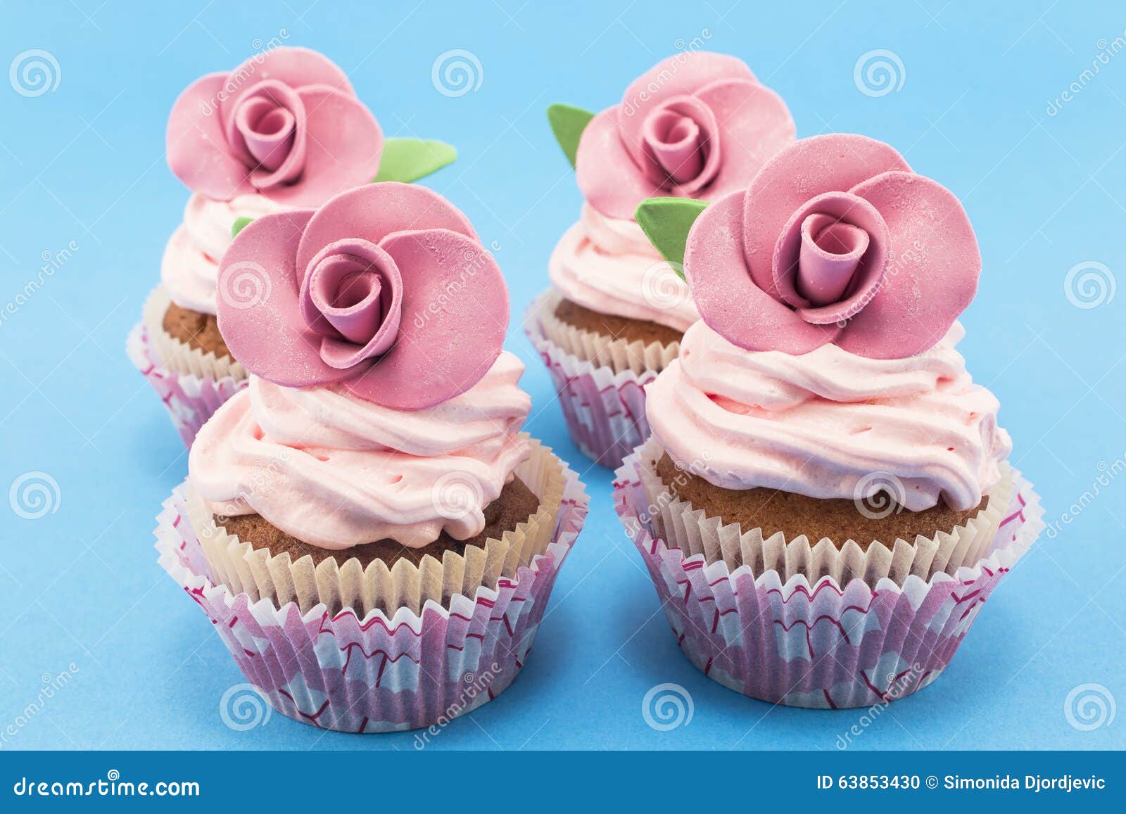 Vintage Cupcakes On A Blue Background Stock Photo - Image of background ...