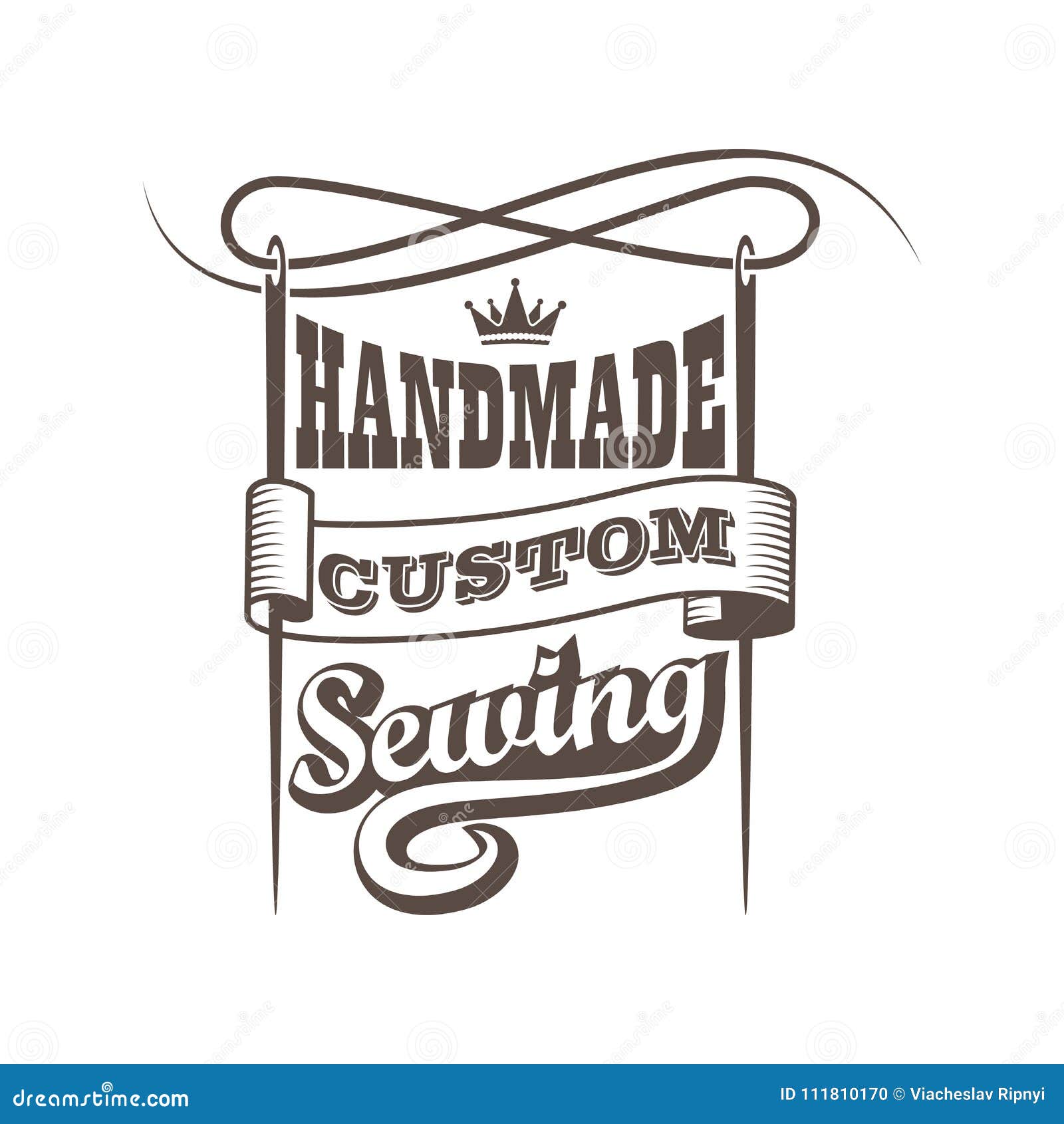 Oldstyle Vector Sewing Logo Stock Vector - Illustration of banner ...