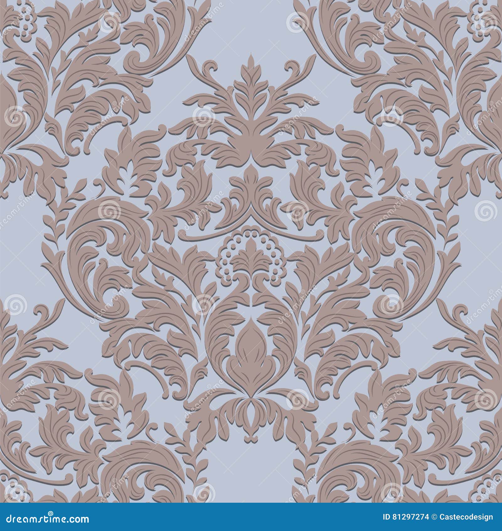 Download Vintage Damask Baroque Ornament Floral Pattern Stock ...