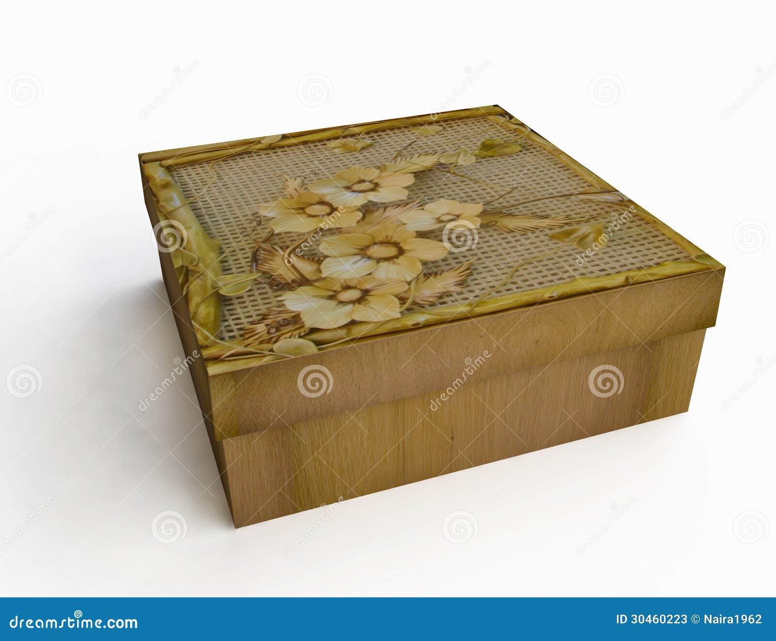 Vintage Decorated Gift Box stock illustration. Illustration of flower