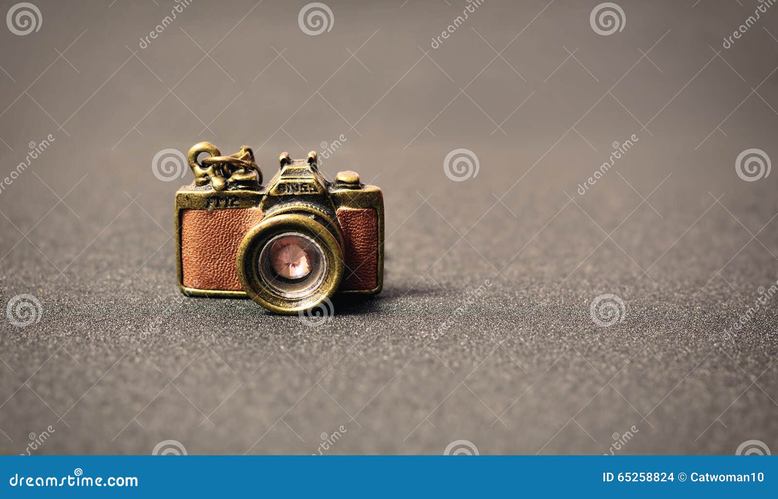 Vintage Decorative Camera on a Gray Background Stock Photo Image of