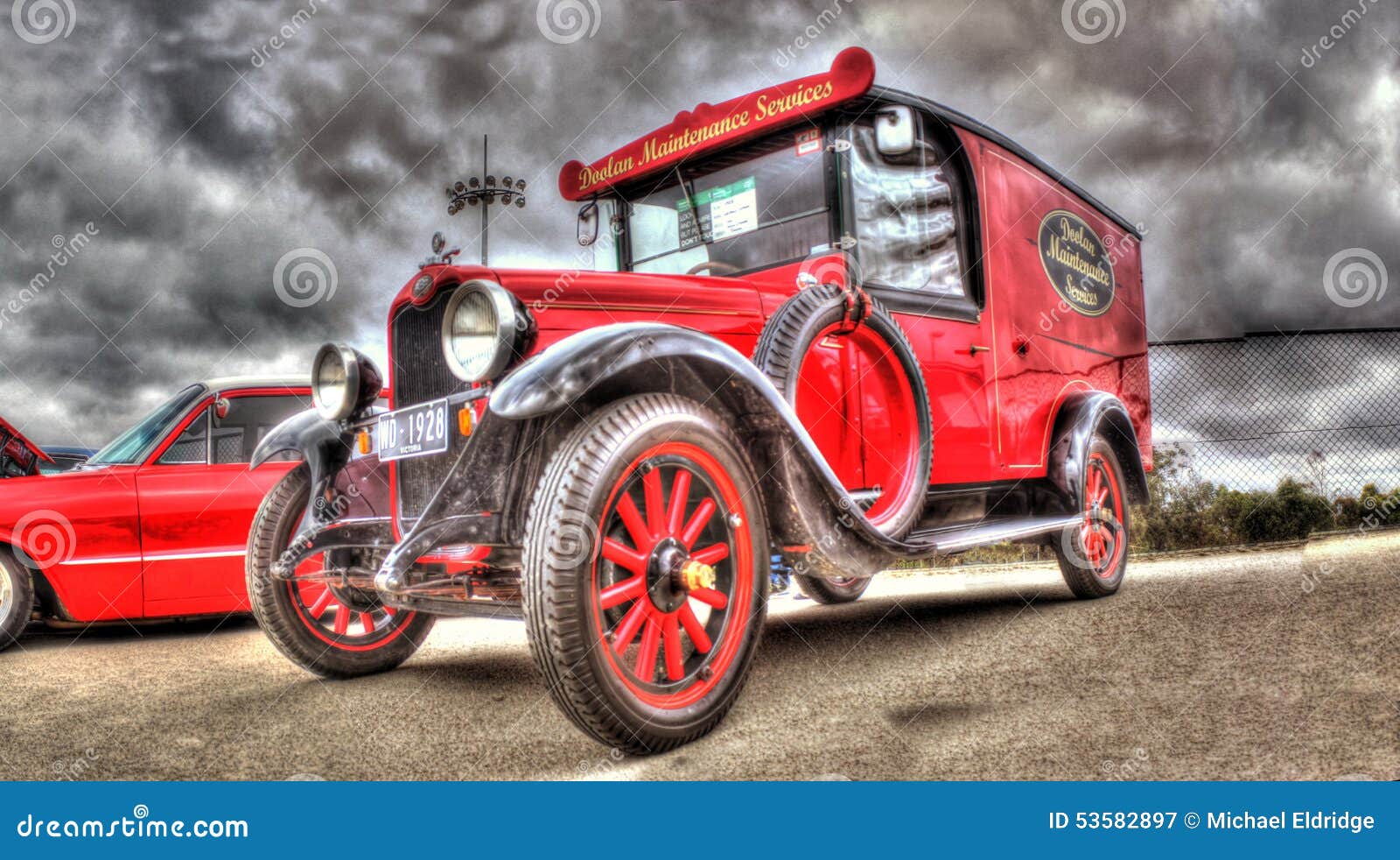 Vintage delivery van editorial photography. Image of silver 53582897