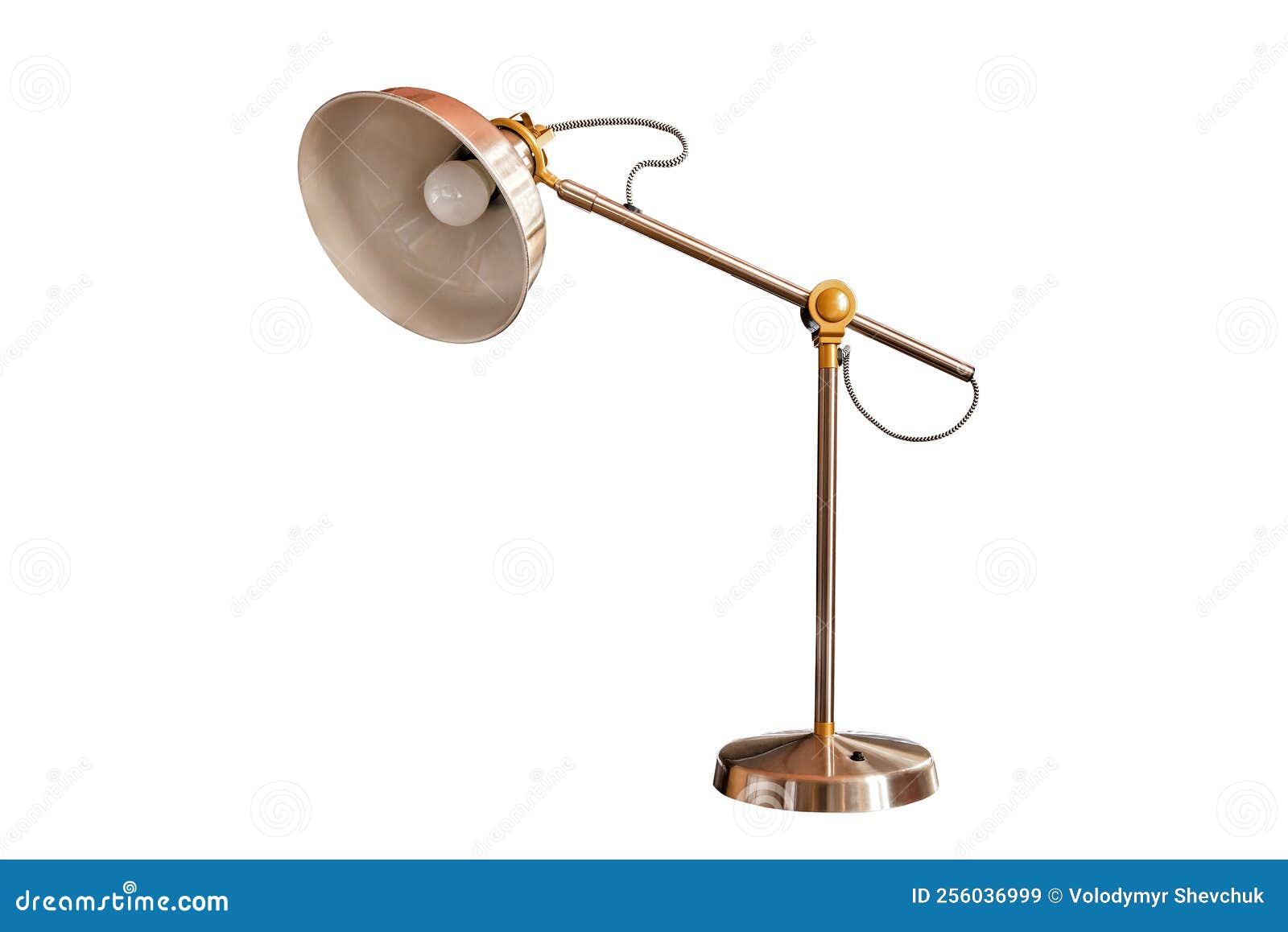 Vintage Desk Lamp Isolated on White Stock Image Image of interior