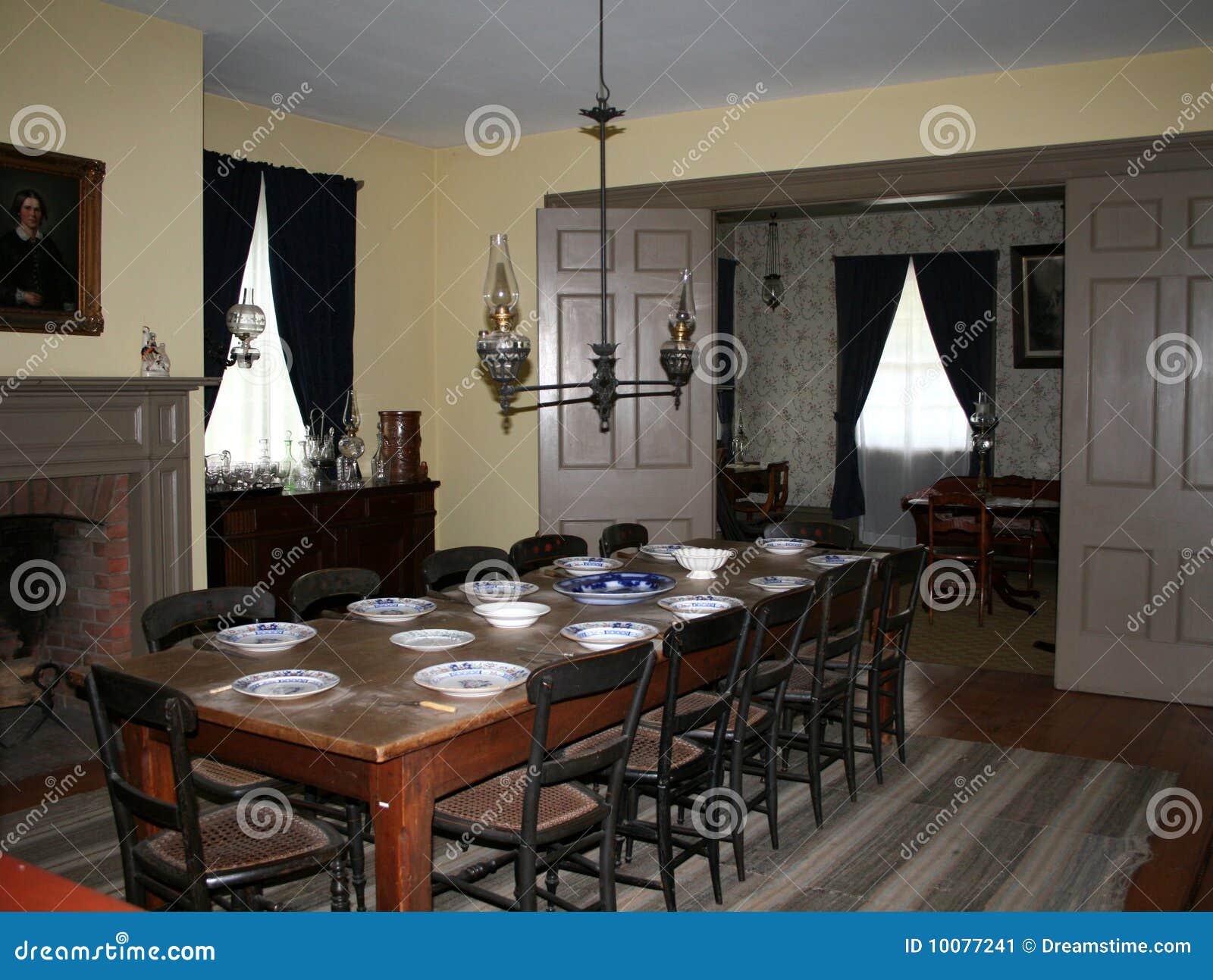Vintage Dining Room stock image. Image of chairs, room 10077241