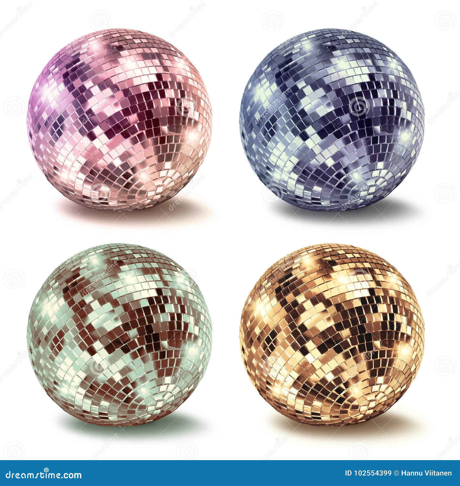 Vintage Disco Mirror Ball Collection Set Stock Image Image of round