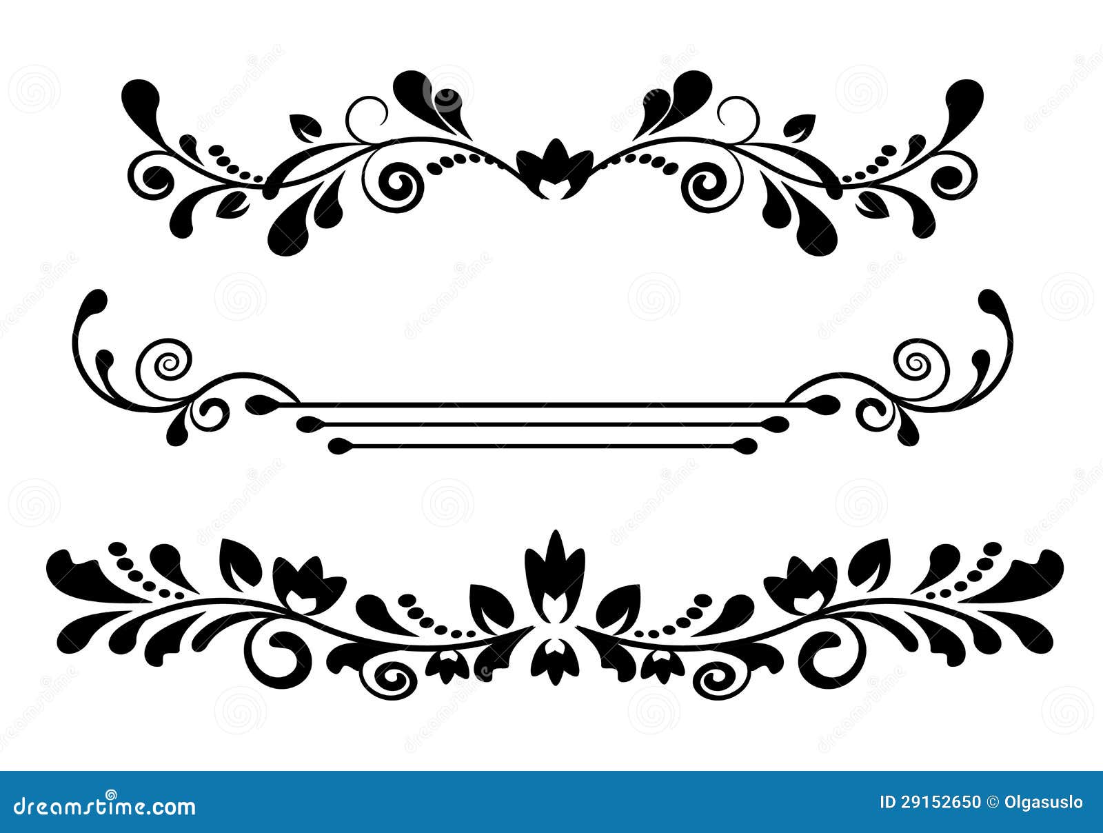 Vintage Dividers and Borders Stock Illustration Illustration of