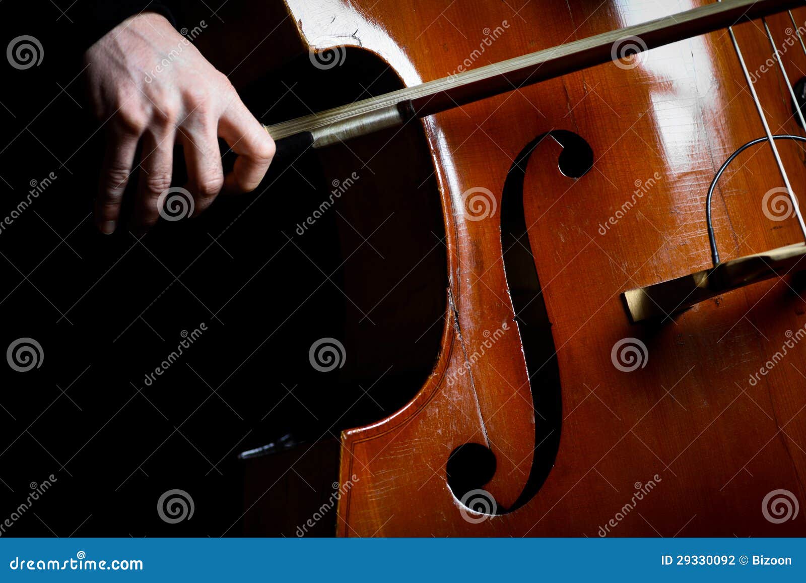 Vintage double bass stock photo. Image of antique, music 29330092