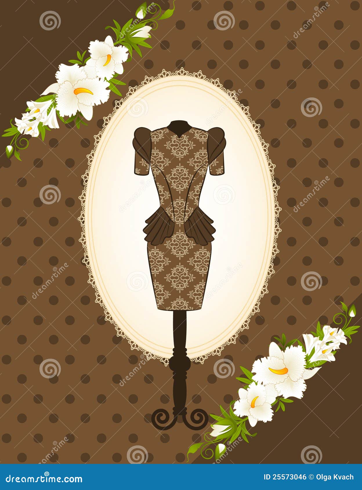 Vintage dress stock vector. Illustration of holiday, fashion - 25573046