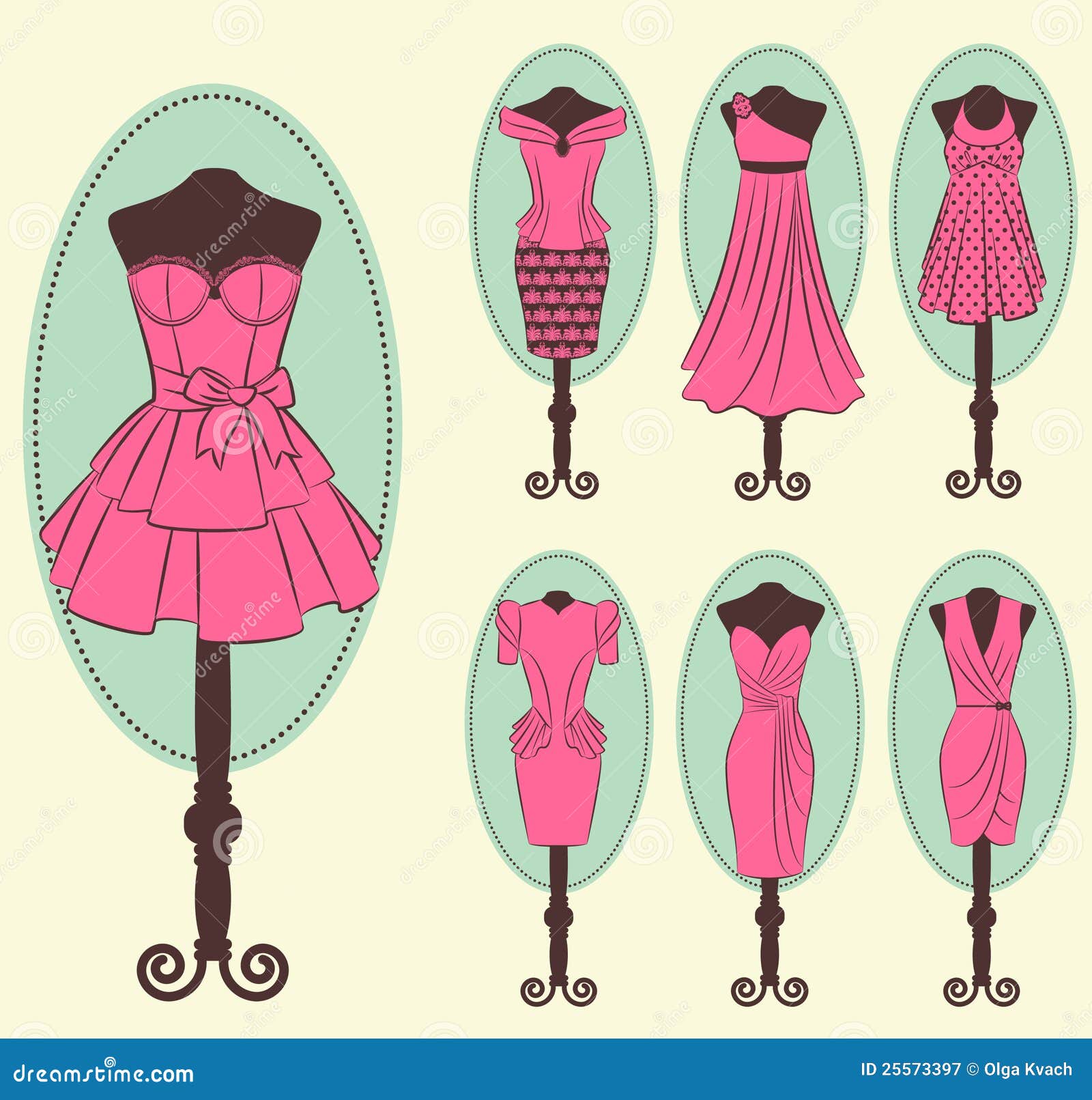 Vintage dress stock vector. Illustration of fashion, femininity - 25573397