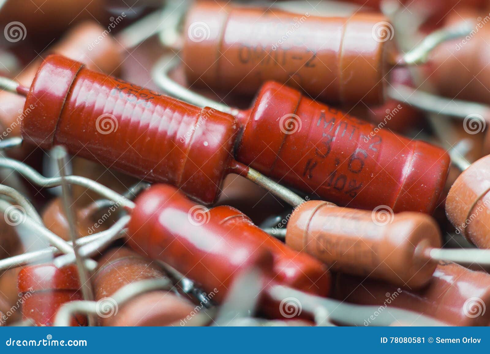 Vintage Electronic Parts, Resistor Stock Image Image of soldering