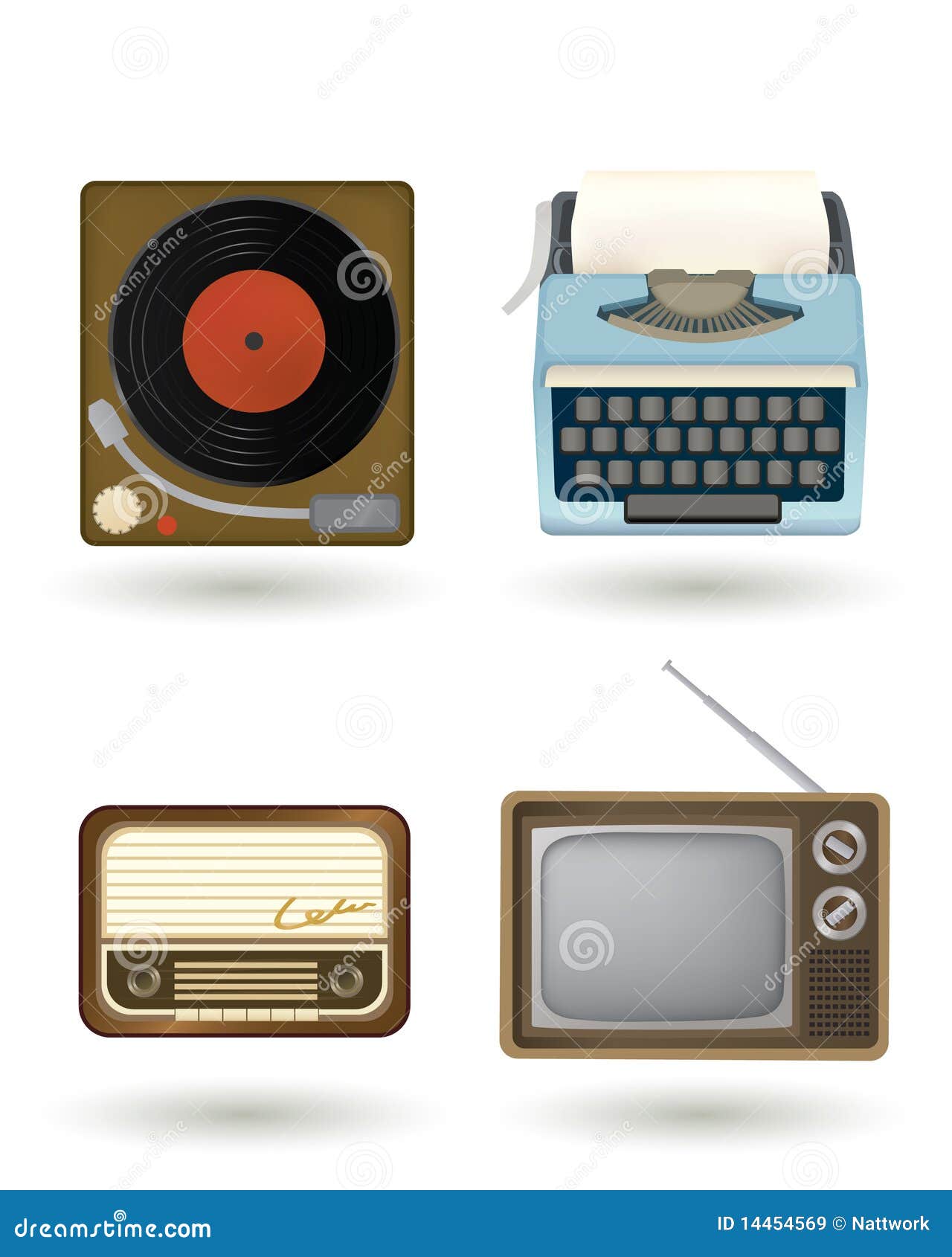 Vintage electronics stock vector. Illustration of home 14454569