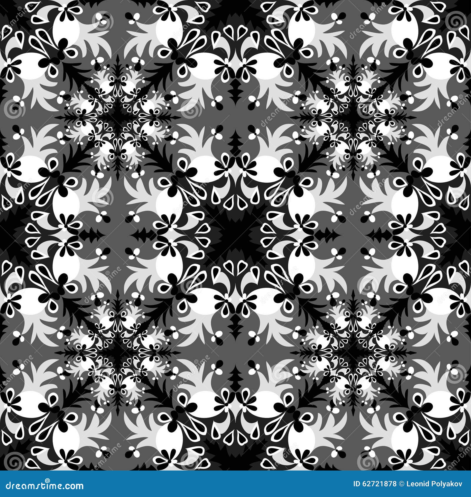 Vintage Elements. Monochrome Beautiful Seamless Pattern Stock Vector ...