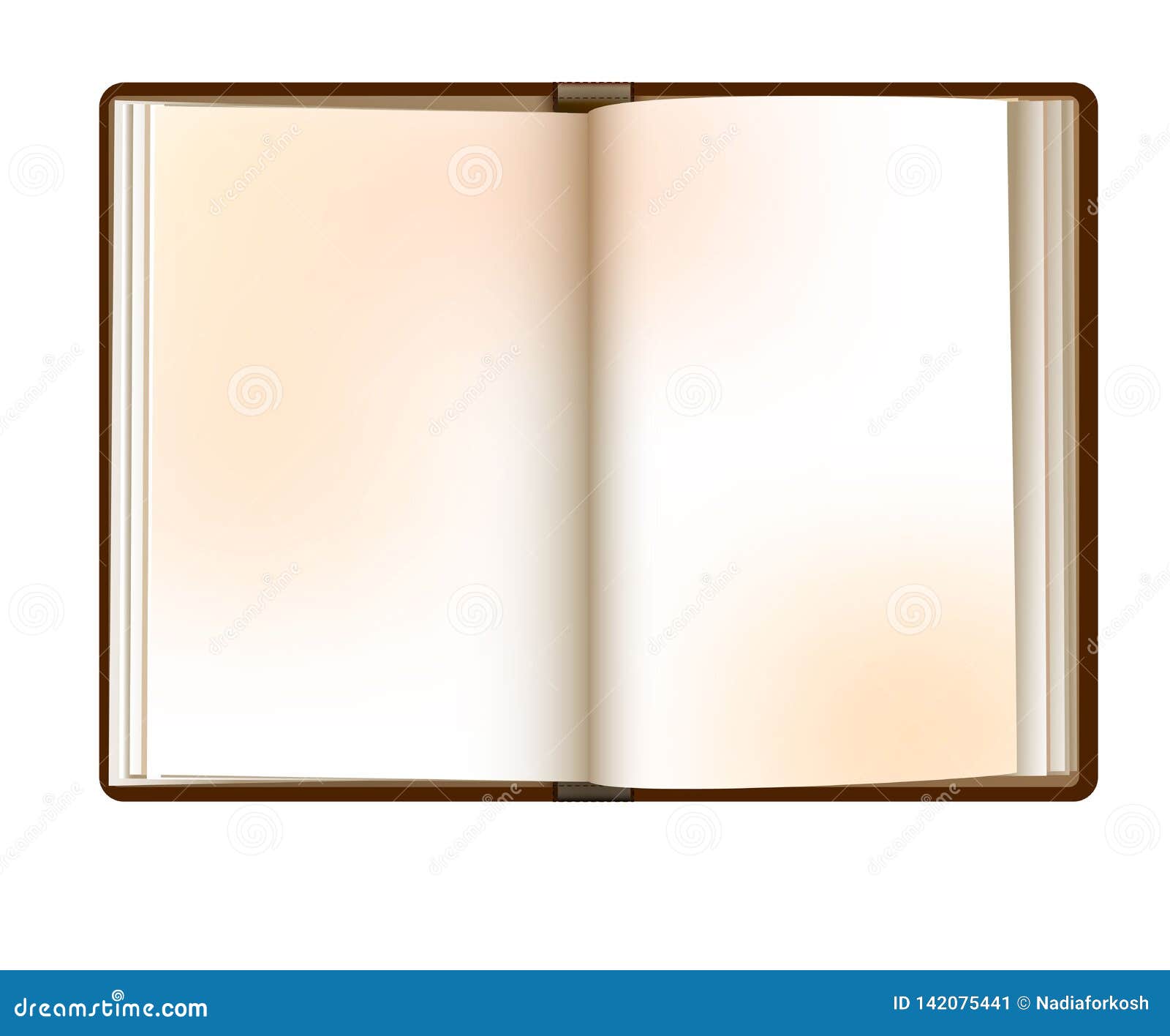 Vintage Empty Book Isolated on the White Background, Stock Vector