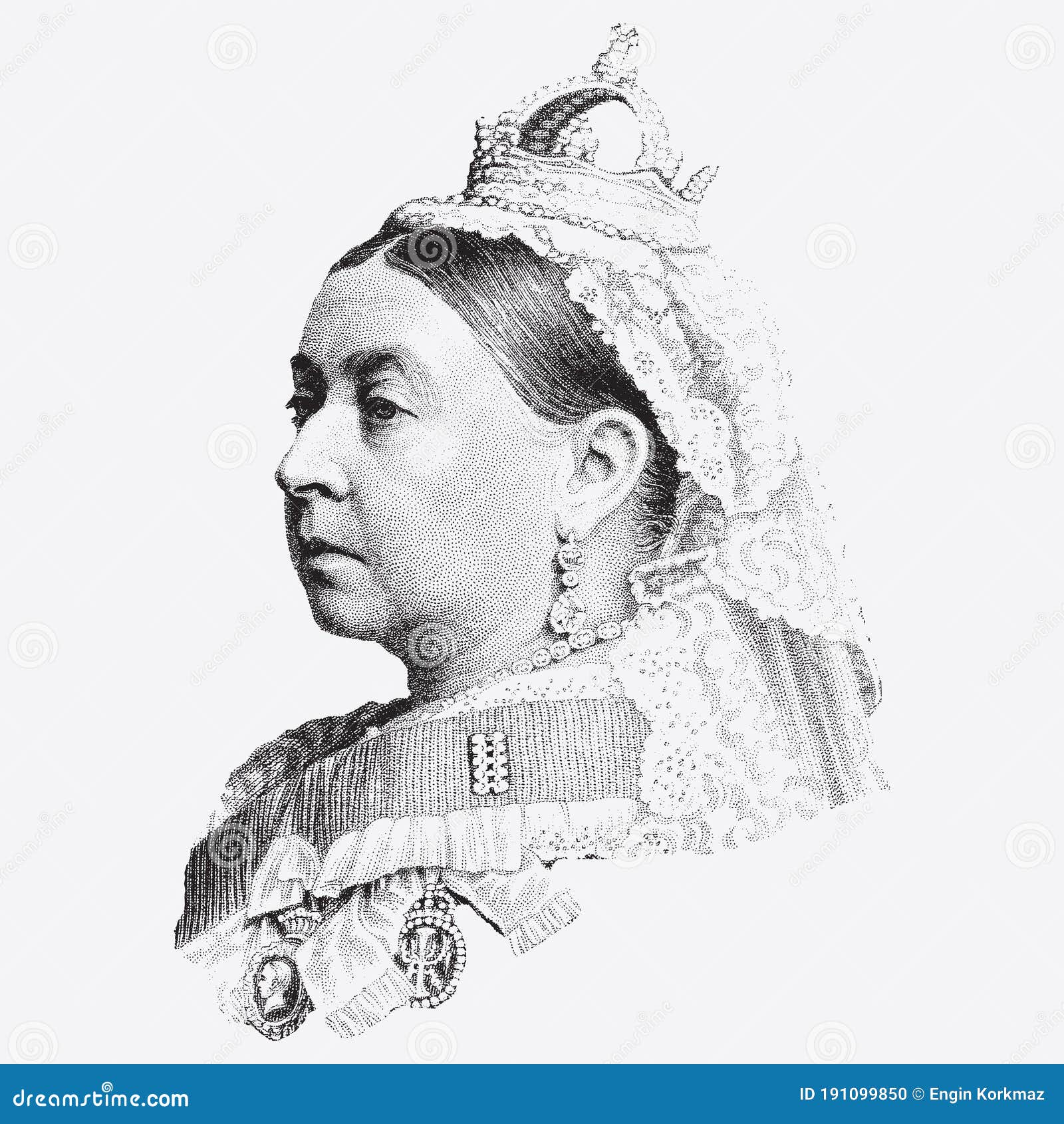 Vintage Engraving of Queen Victoria Editorial Image - Illustration of