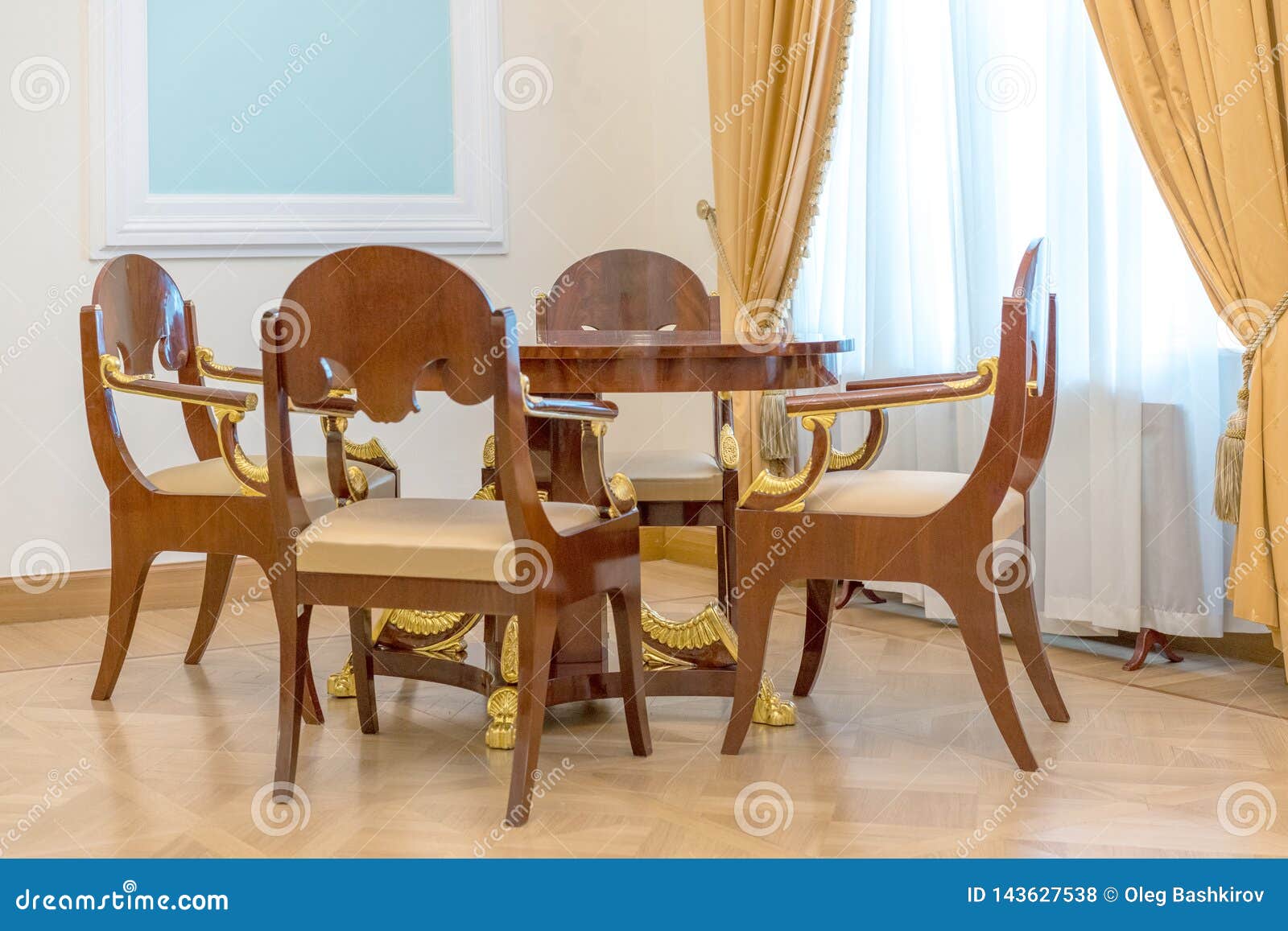 Vintage Expensive Furniture Table and Chairs Stock Photo Image of