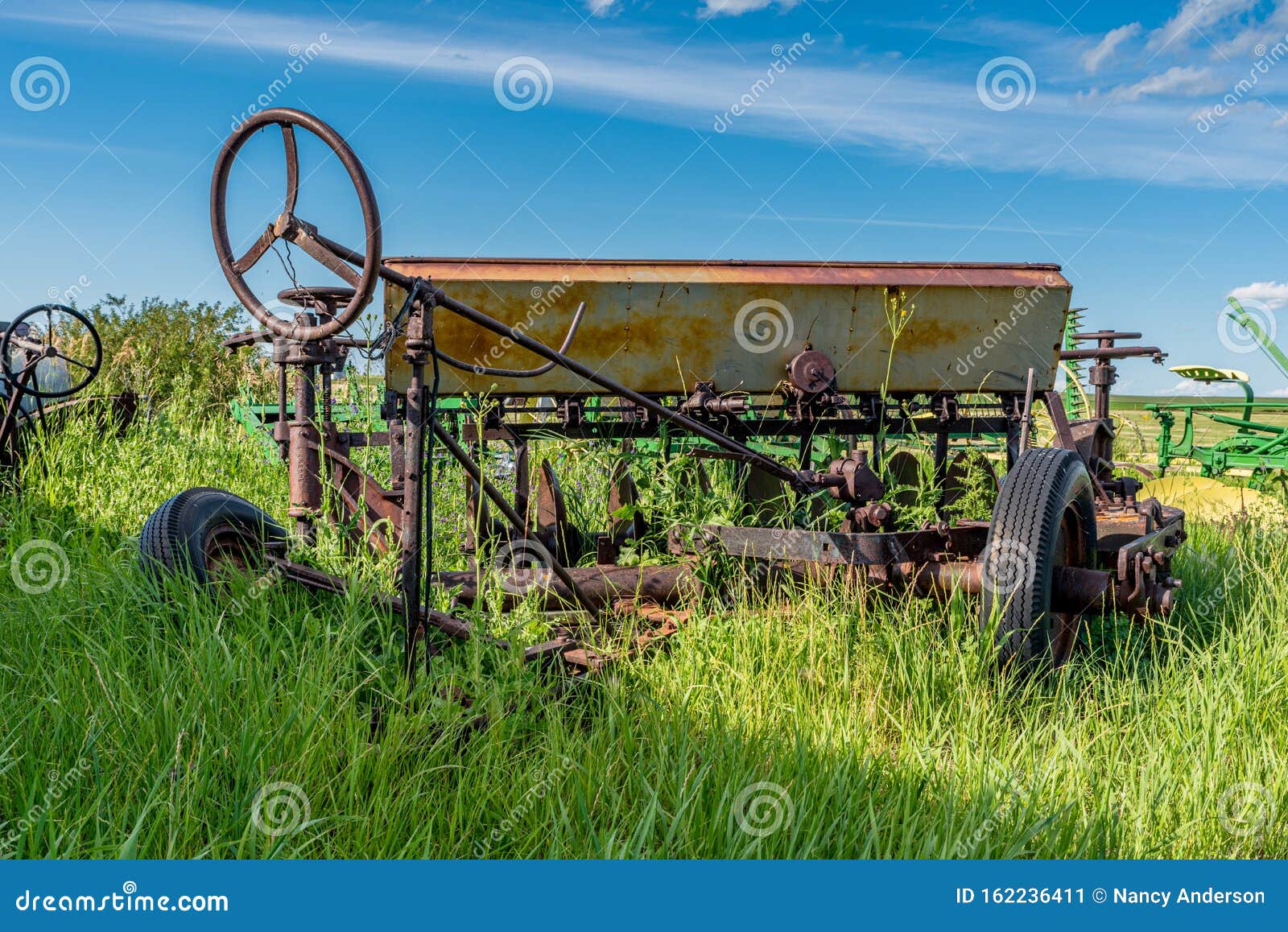 Vintage Farming Disc Harrow in Tall Grass Stock Image Image of blade, country 162236411