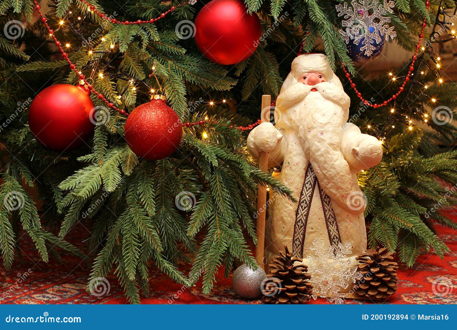 Vintage Father Frost Under the Christmas Tree in the Russian Tradition ...