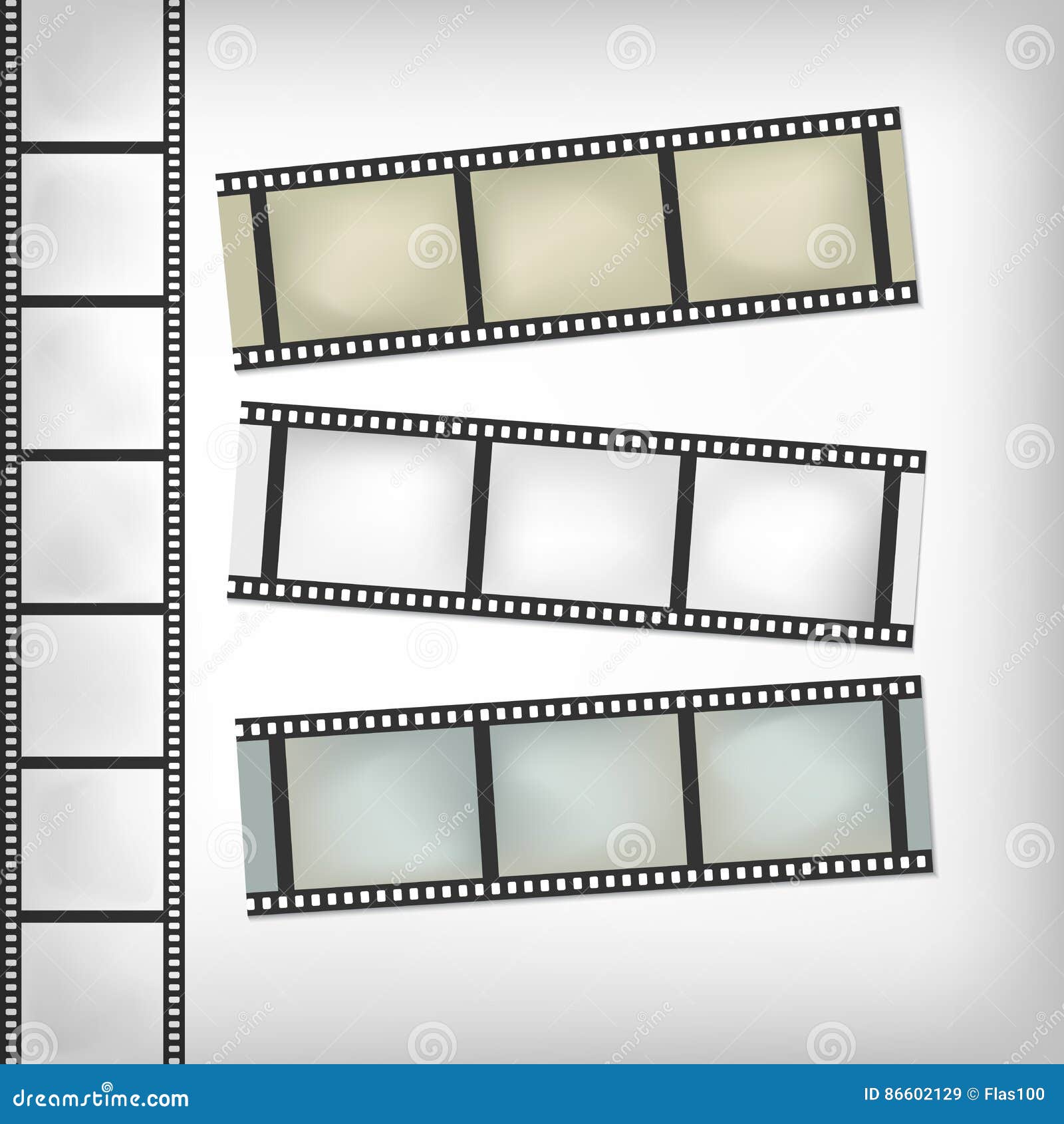 Vintage Film or Camera Strip on Horizontal and Vertical Position Stock
