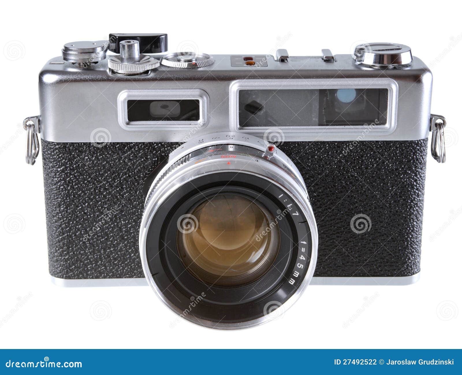 Vintage Film Rangefinder Camera Stock Photo Image of background, lens 27492522