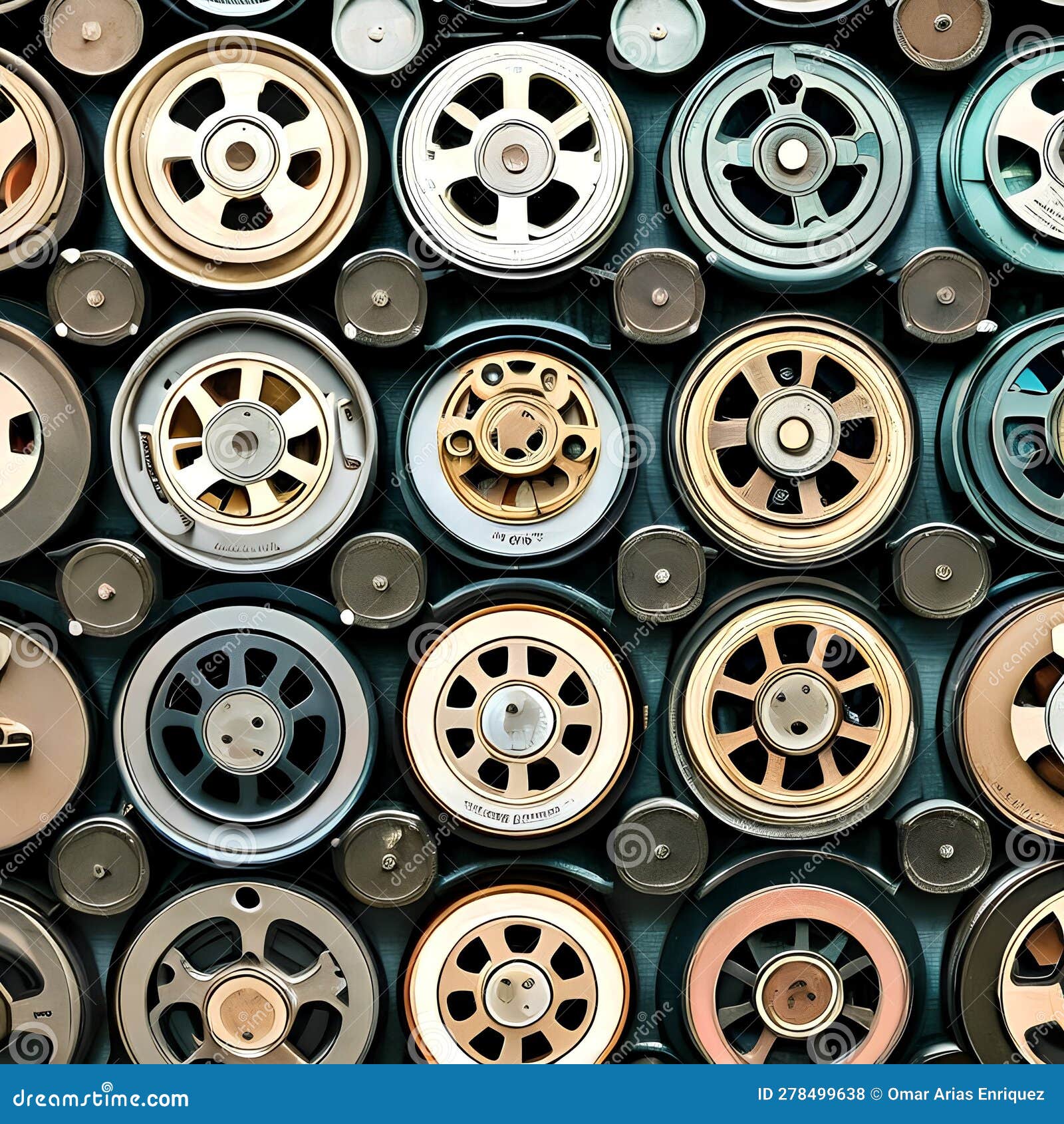 542 Vintage Film Reels: a Retro and Nostalgic Background Featuring
