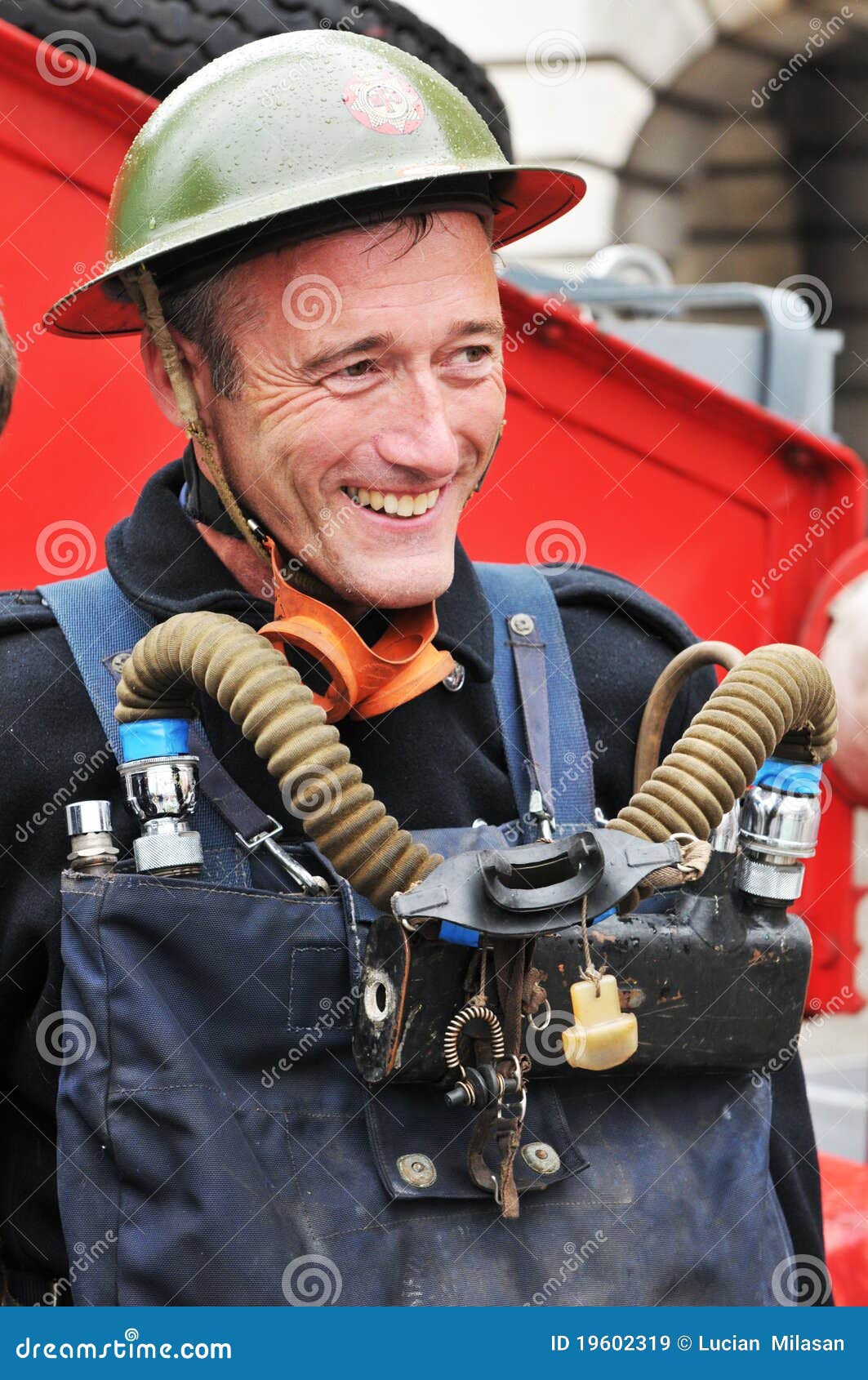 Vintage Fireman Portrait Editorial Stock Image - Image: 19602319
