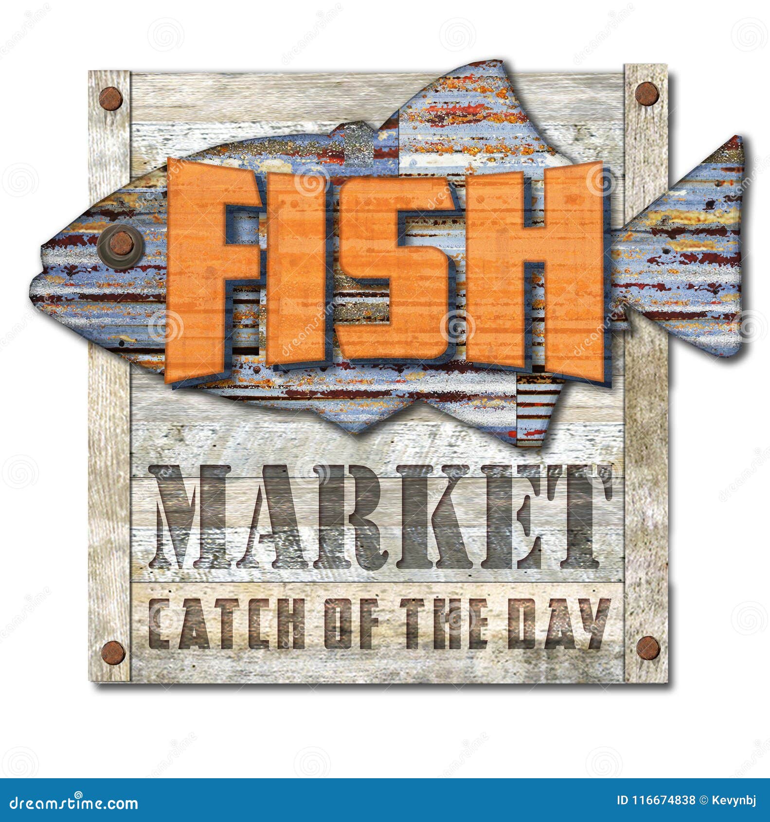 vintage fish market sign