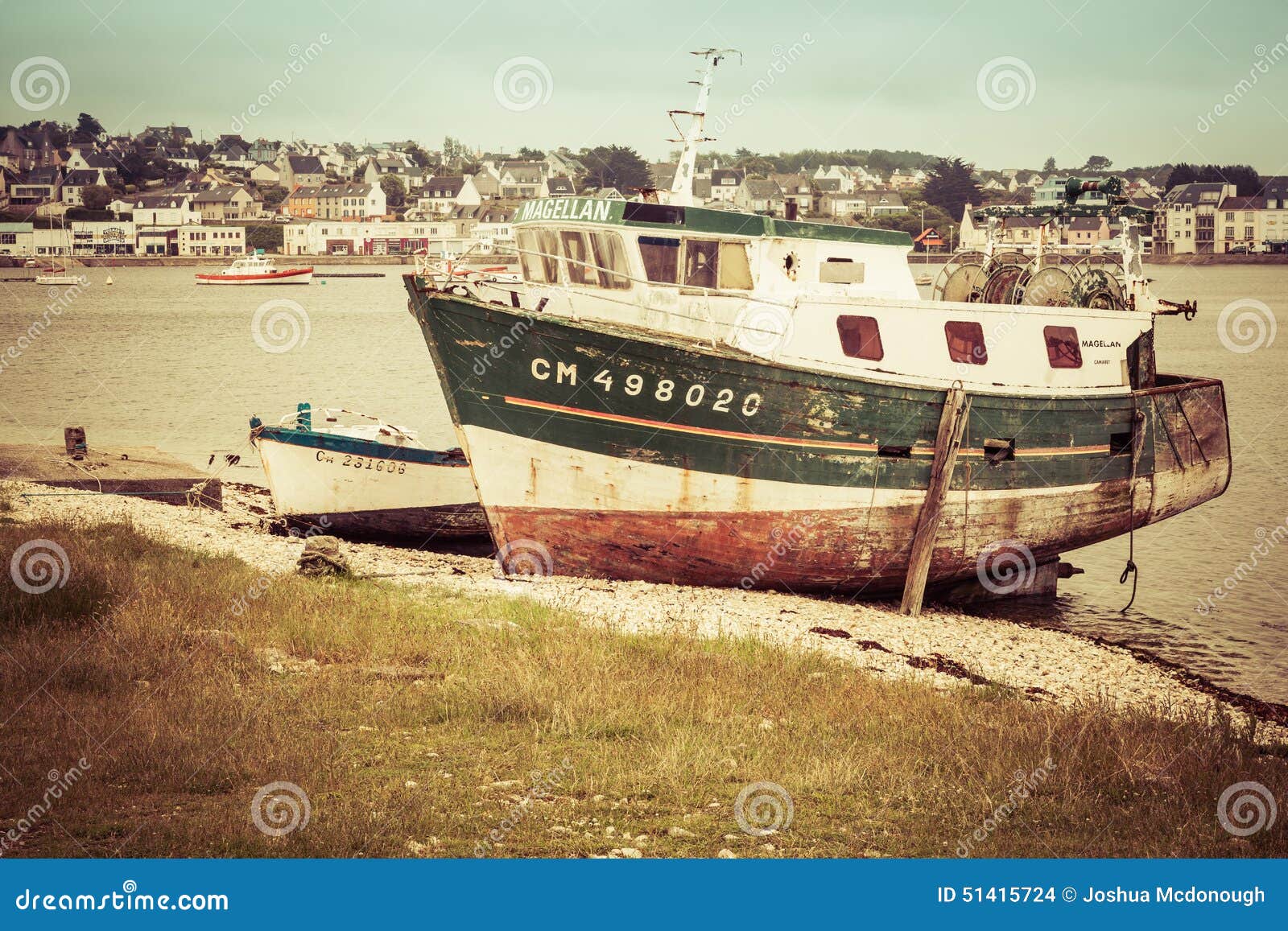 Vintage Fishing Boat stock photo. Image of hull, rust - 51415724