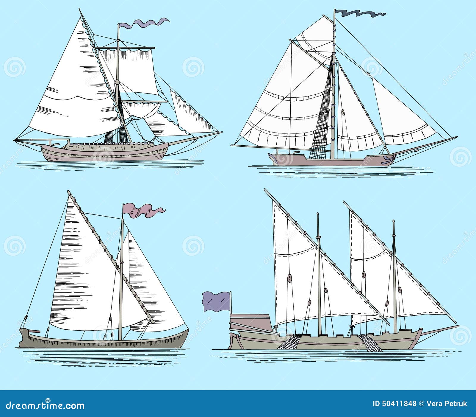 Vintage fishing boats stock vector. Image of ancient ...