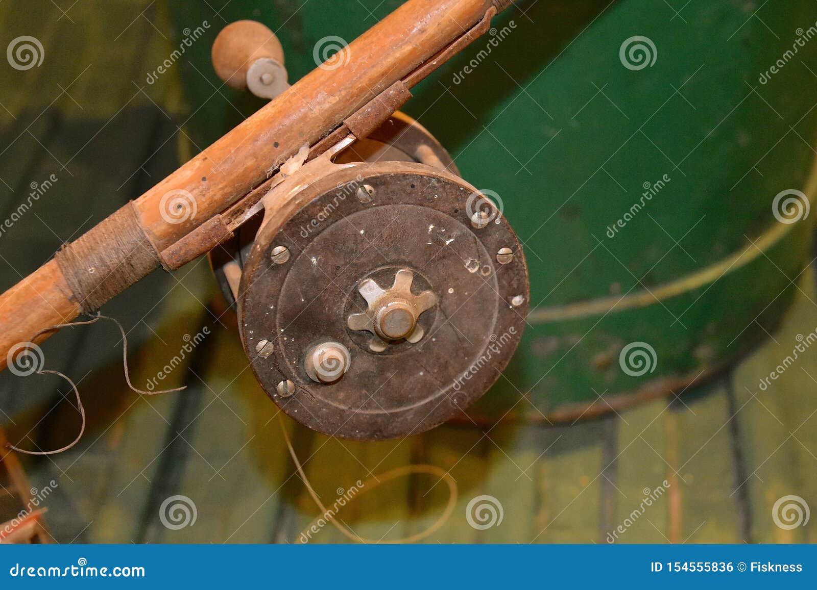 Vintage Fishing Rod and Reel Stock Photo - Image of retro, antique:  154555836