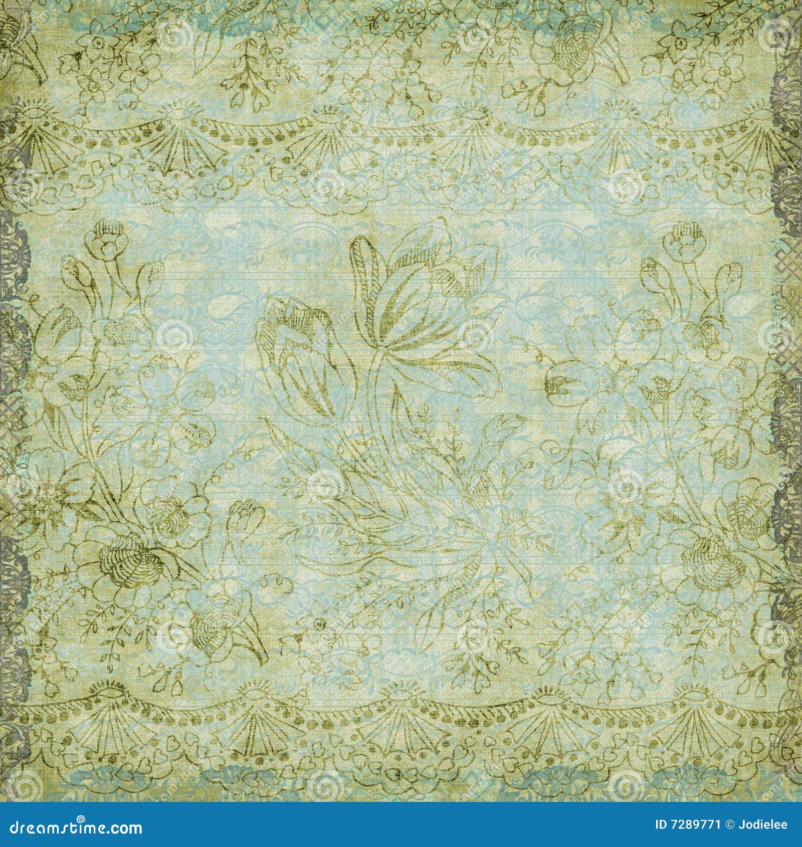 Vintage Floral Antique Background Theme Stock Illustration