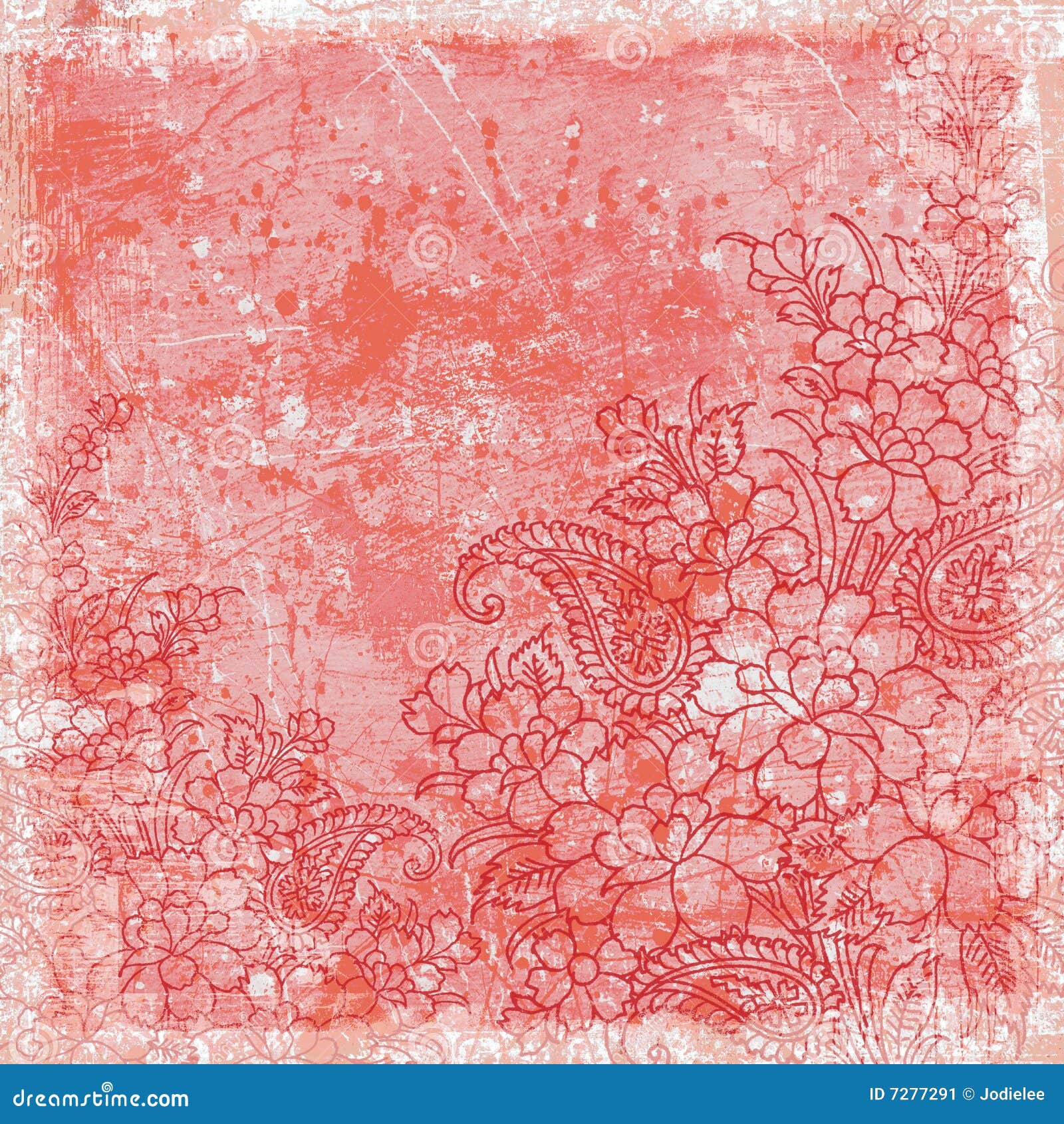 Vintage Floral Background Christmas Theme Stock Image Image of