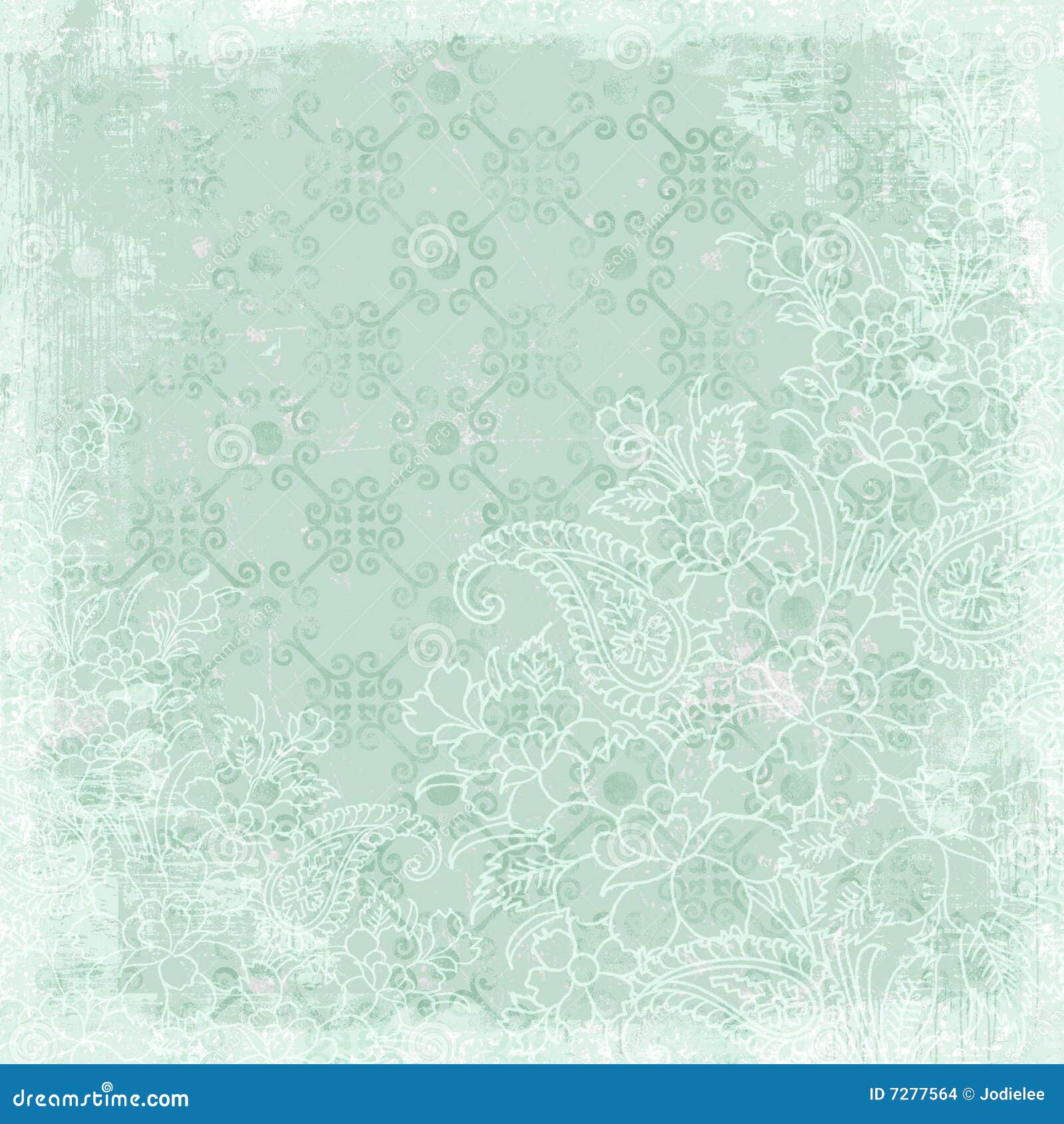 Vintage Floral Background Christmas Theme Stock Illustration