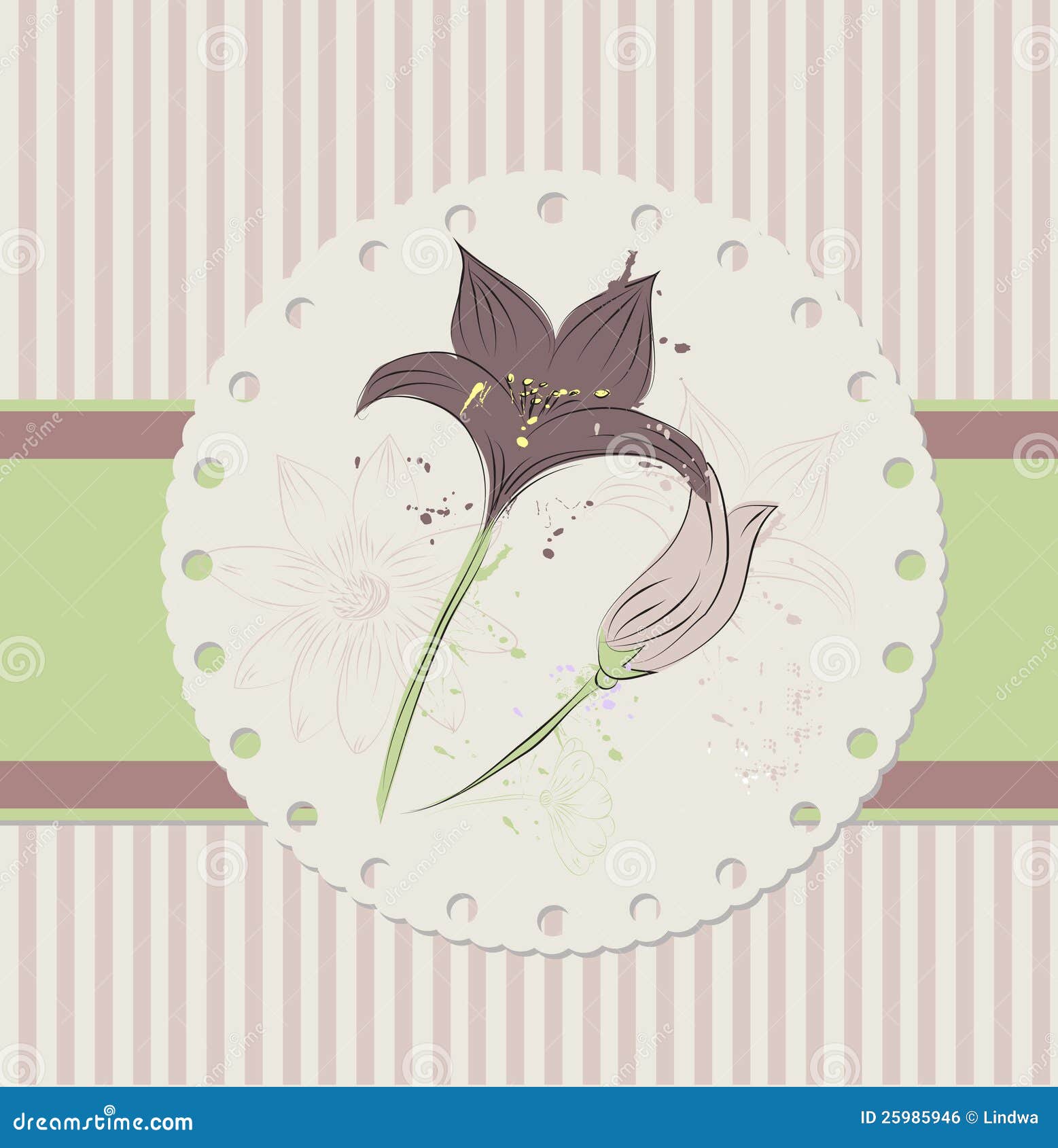 Vintage floral card stock vector. Illustration of decoration 25985946