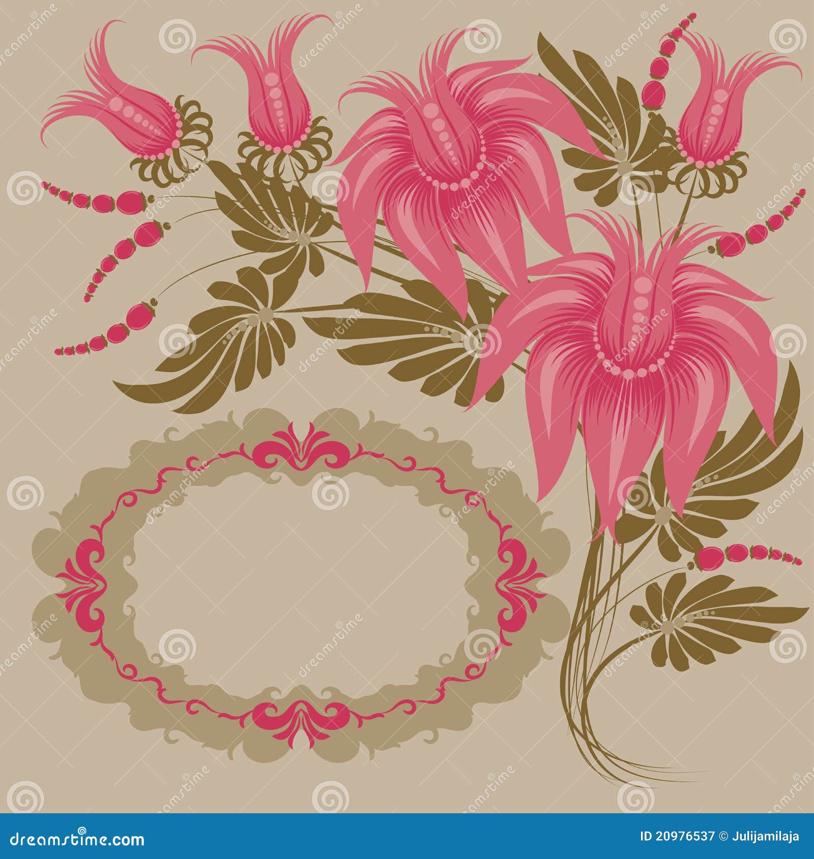 Vintage floral design. stock vector. Illustration of invitation - 20976537