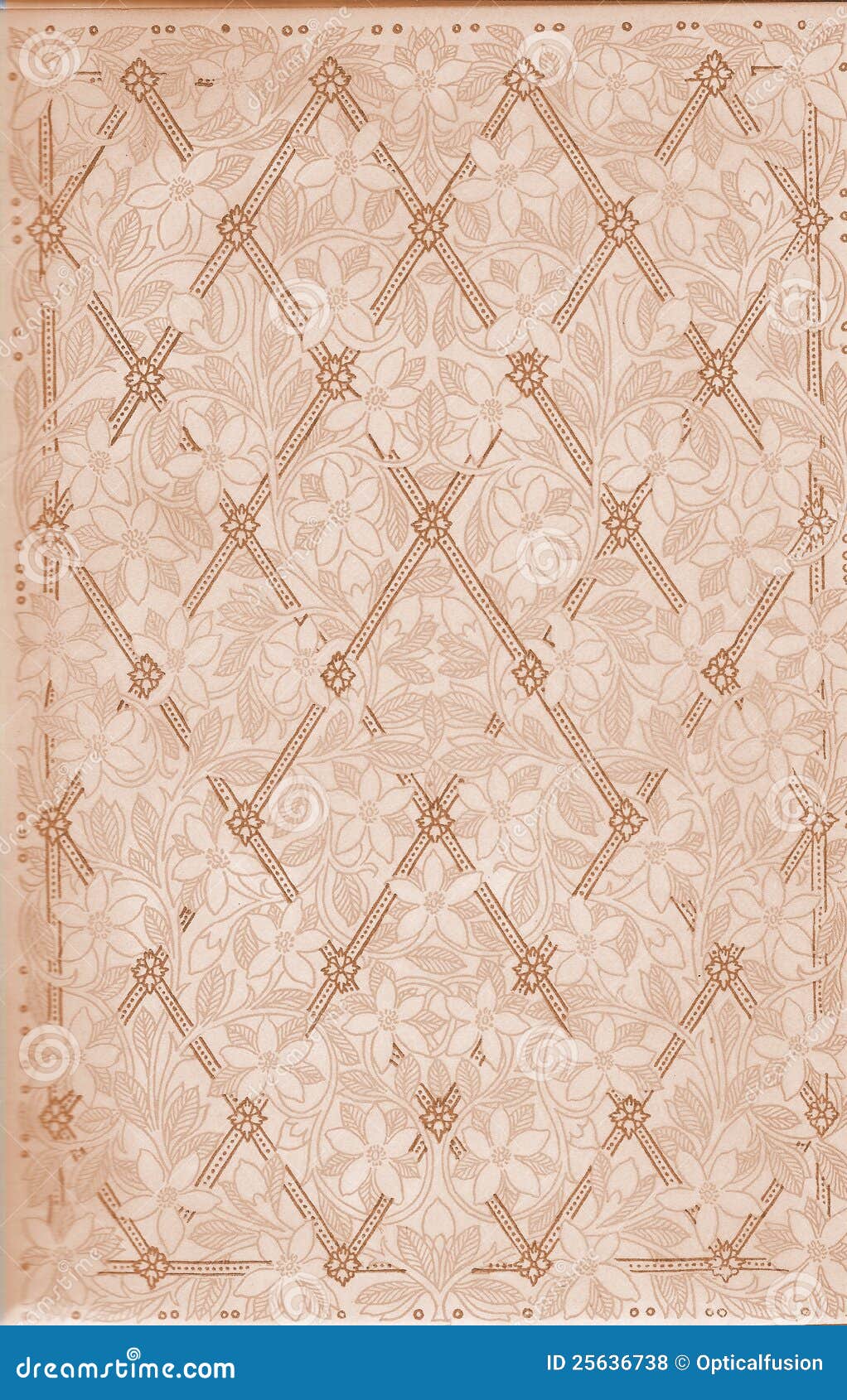 vintage floral and lattice pattern paper from book