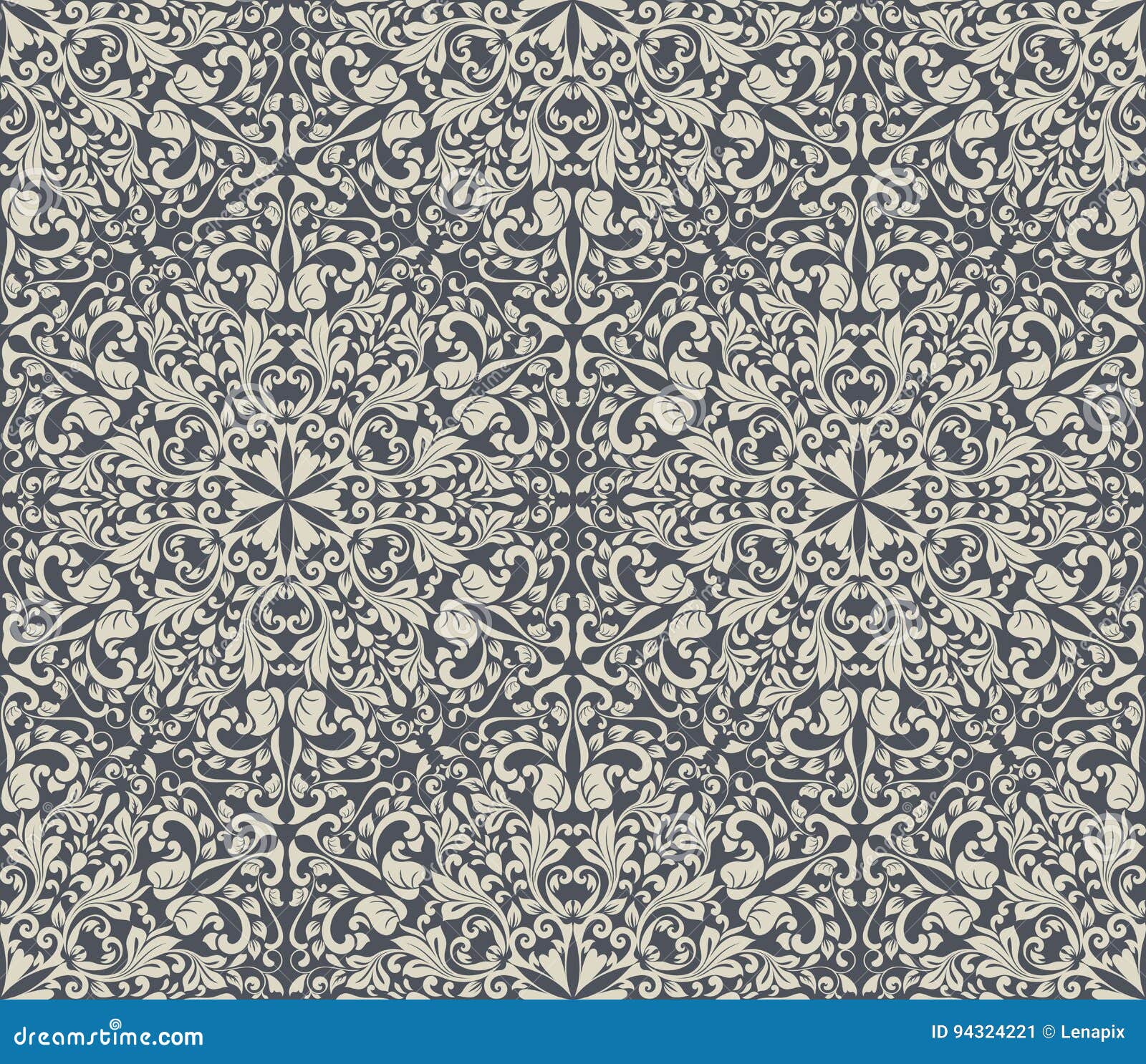 Vintage Floral Wallpaper Pattern Stock Vector Illustration of