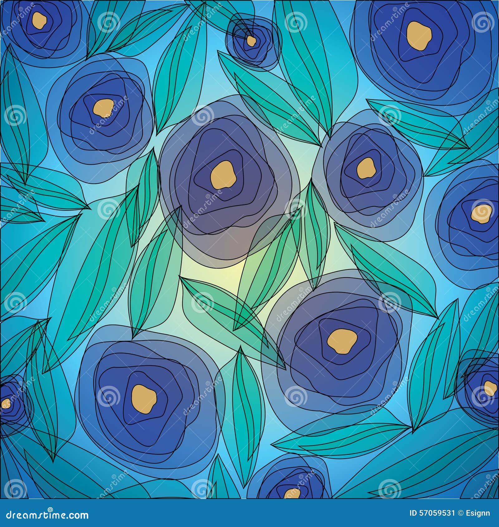 Vintage Flower Design Illustration Stock Vector Illustration of