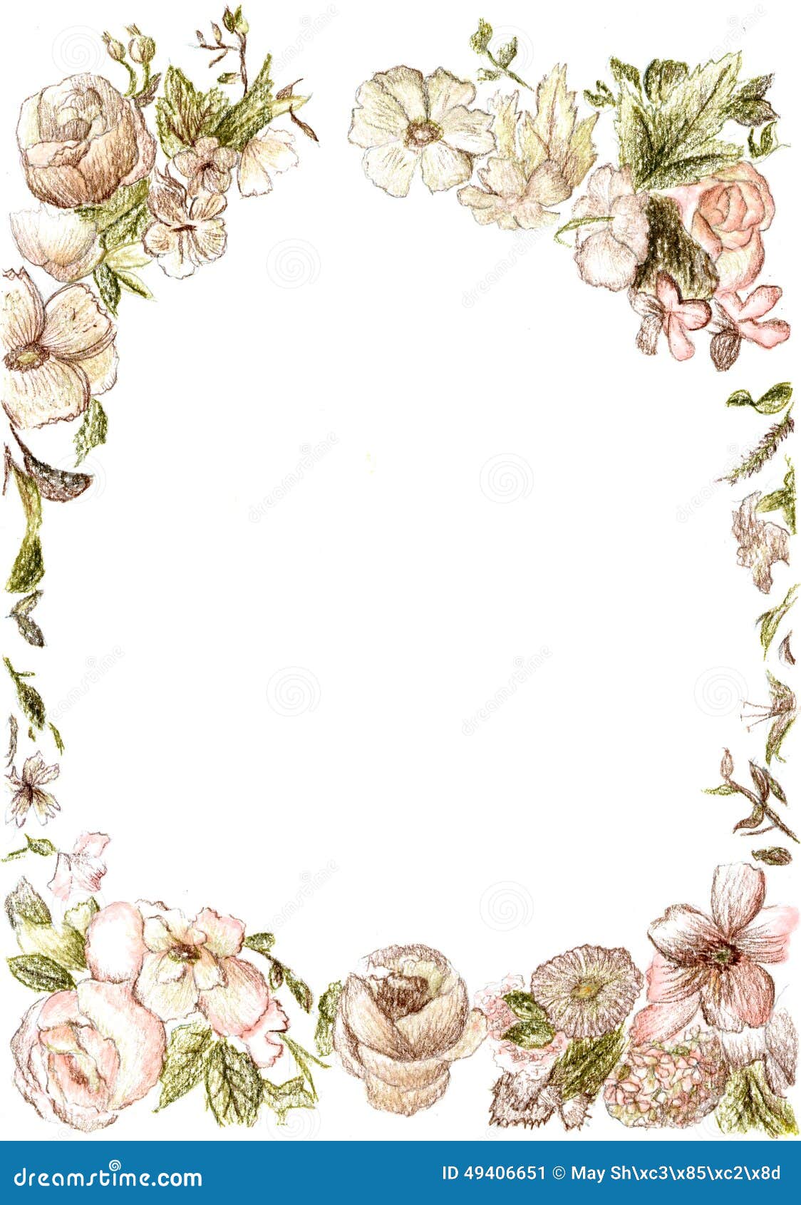 Vintage Flower Frame Stock Illustration Illustration Of Leaves