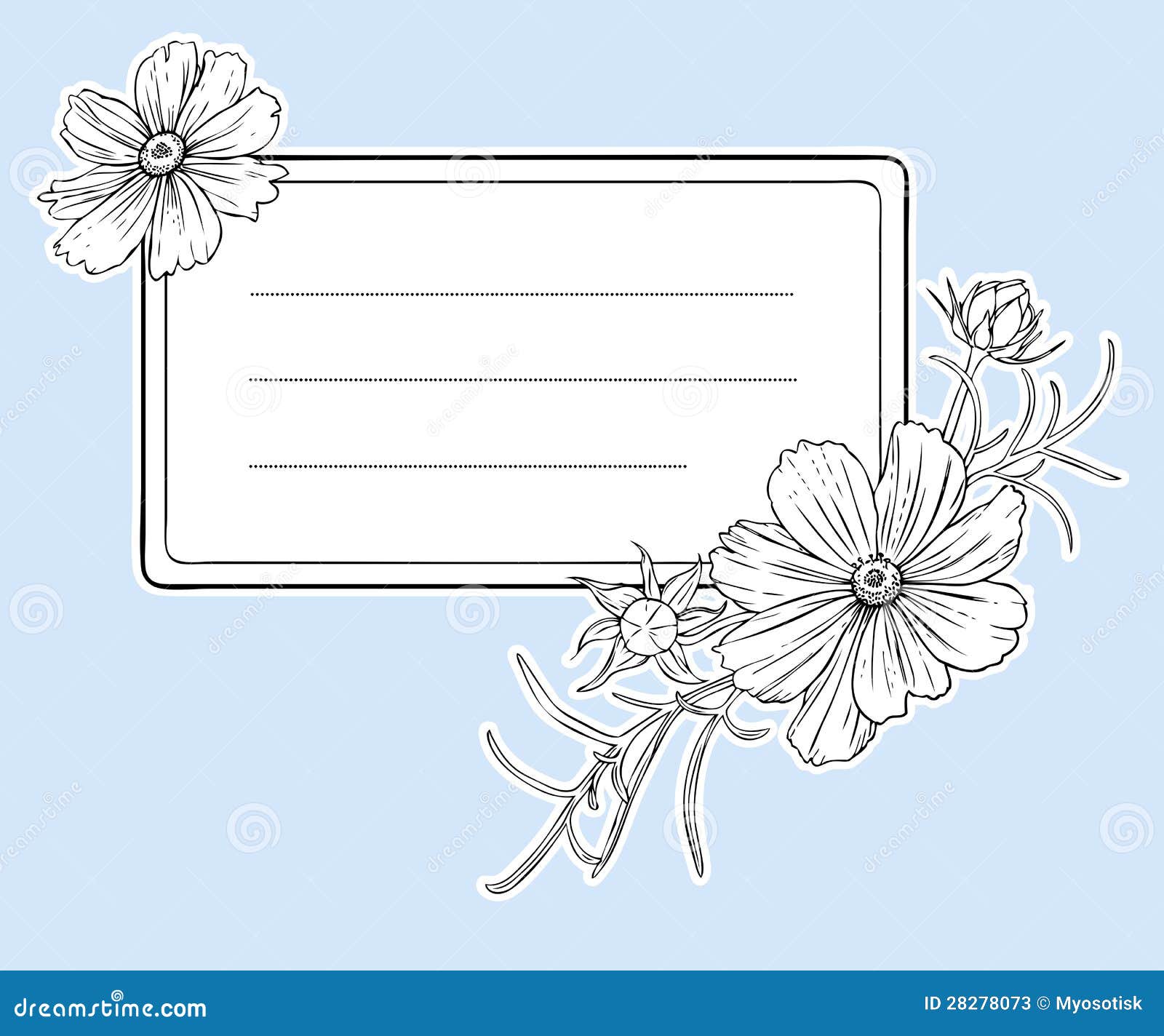 Vintage Flower Frame. Vector. Stock Vector - Illustration of blue, banner: 28278073