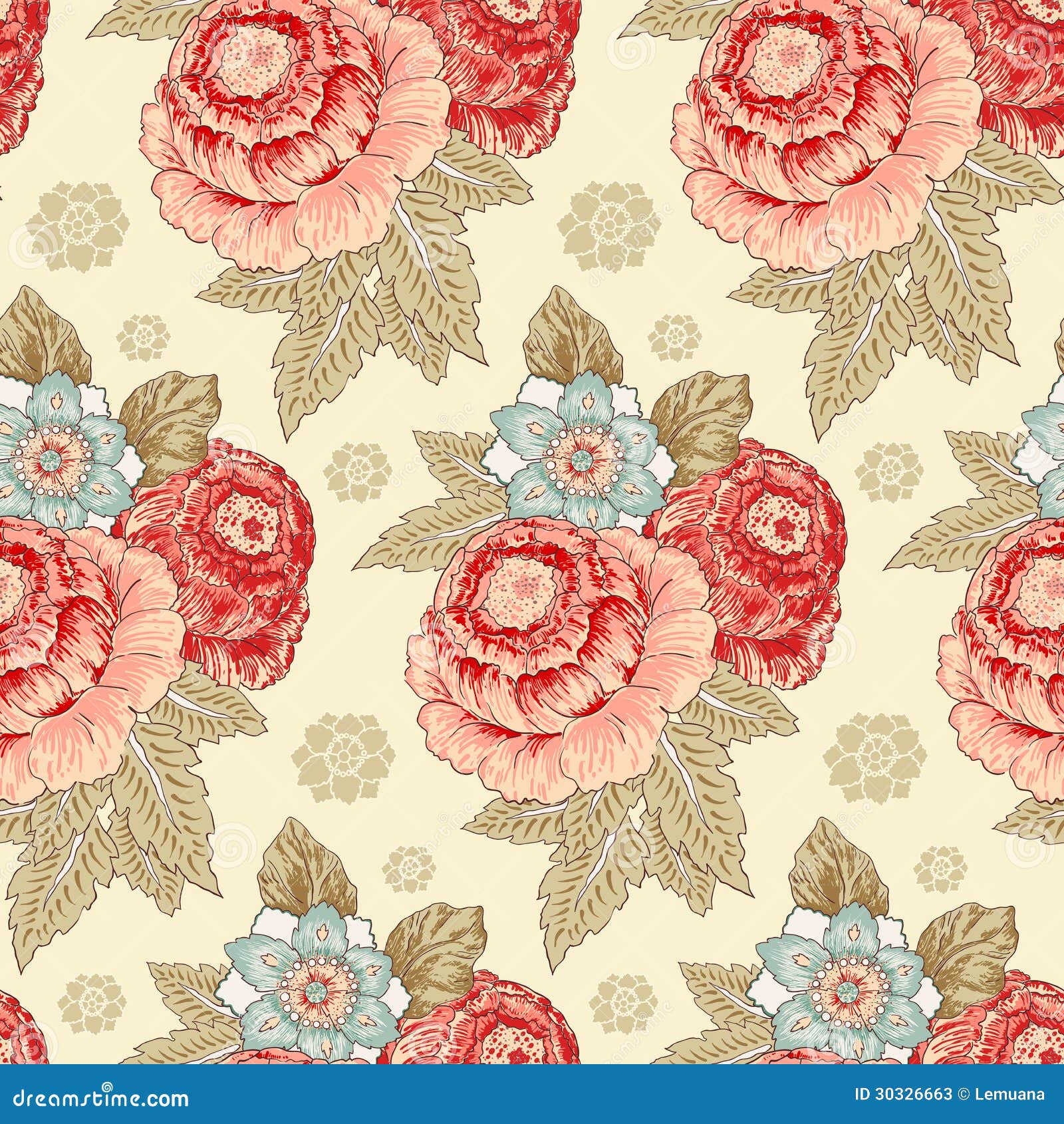 Vintage flower pattern stock vector. Illustration of flower - 30326663