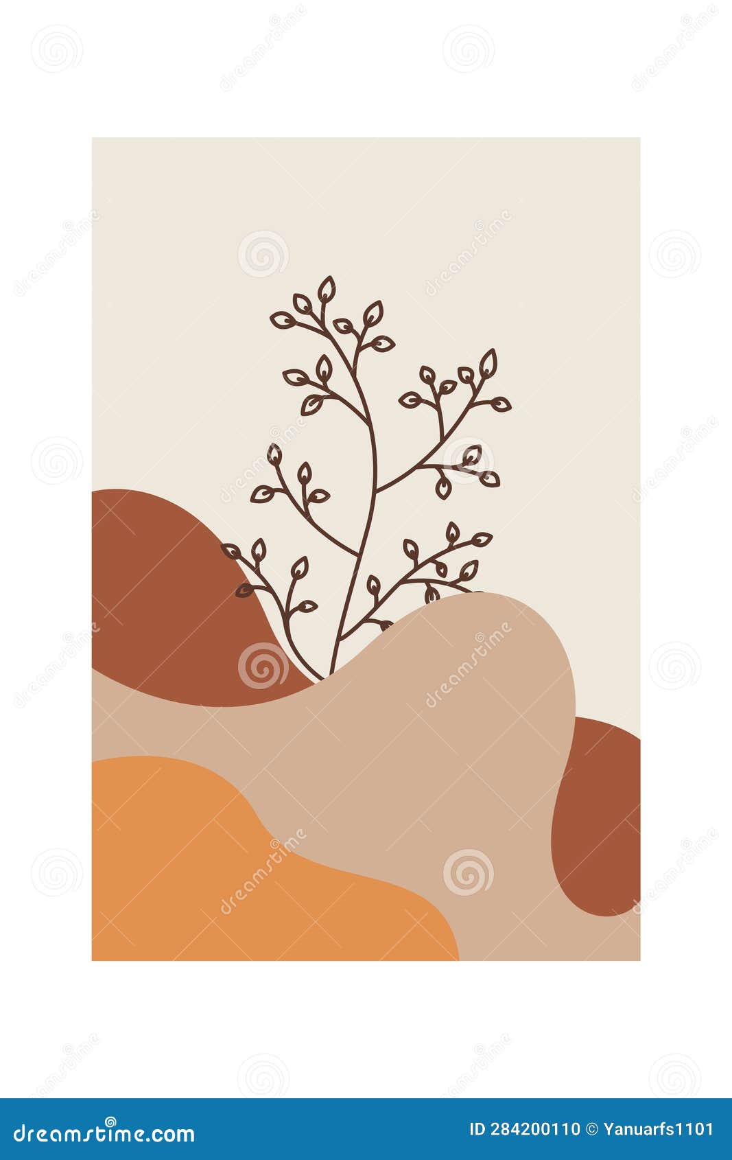 Vintage Flower Wall Art Decoration Stock Illustration Illustration of