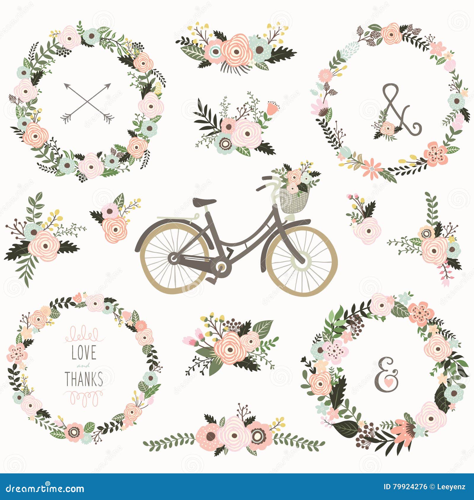 vintage flower wreath bicycles