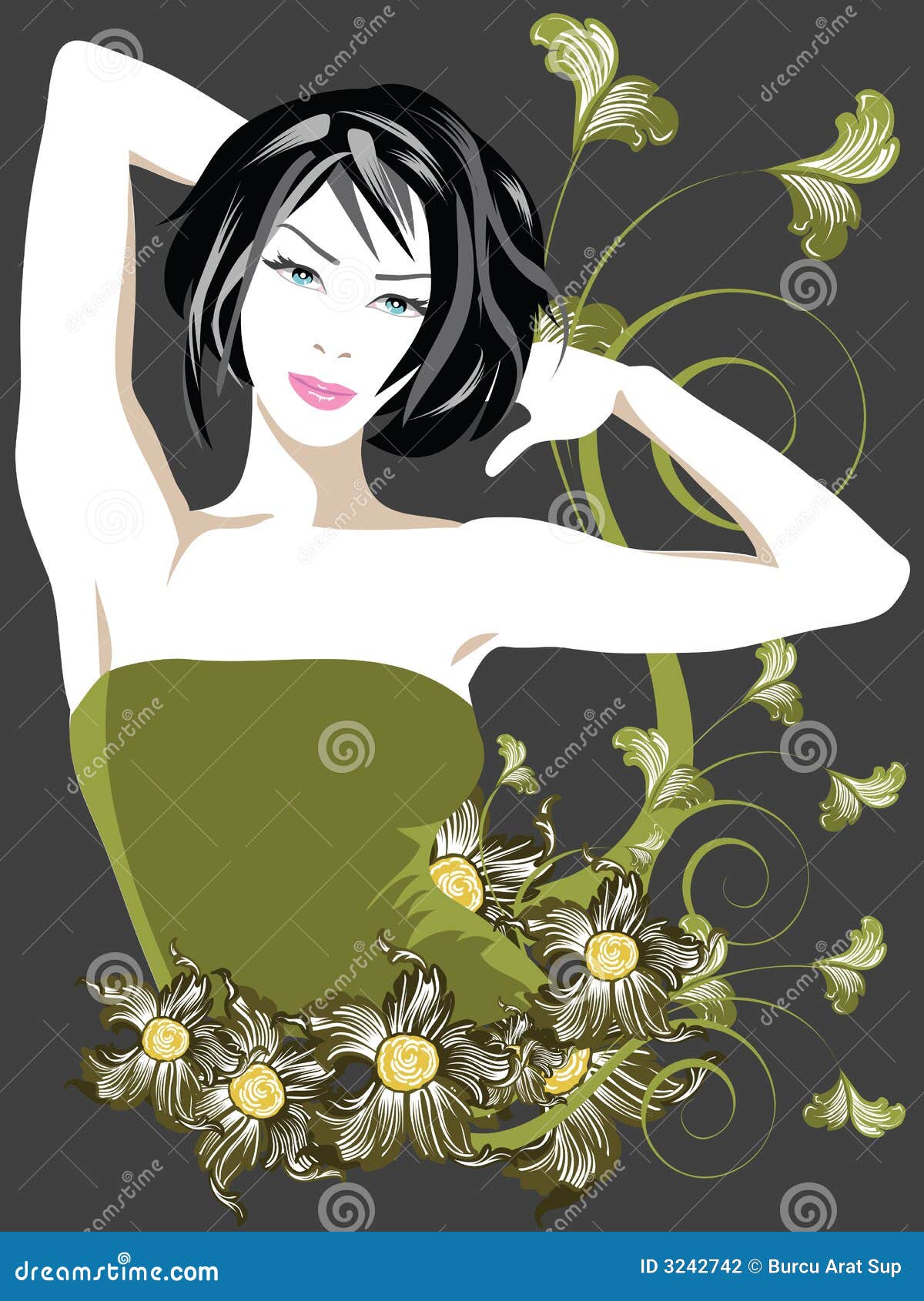 Vintage Frame stock vector. Illustration of drawing, flower - 3242742