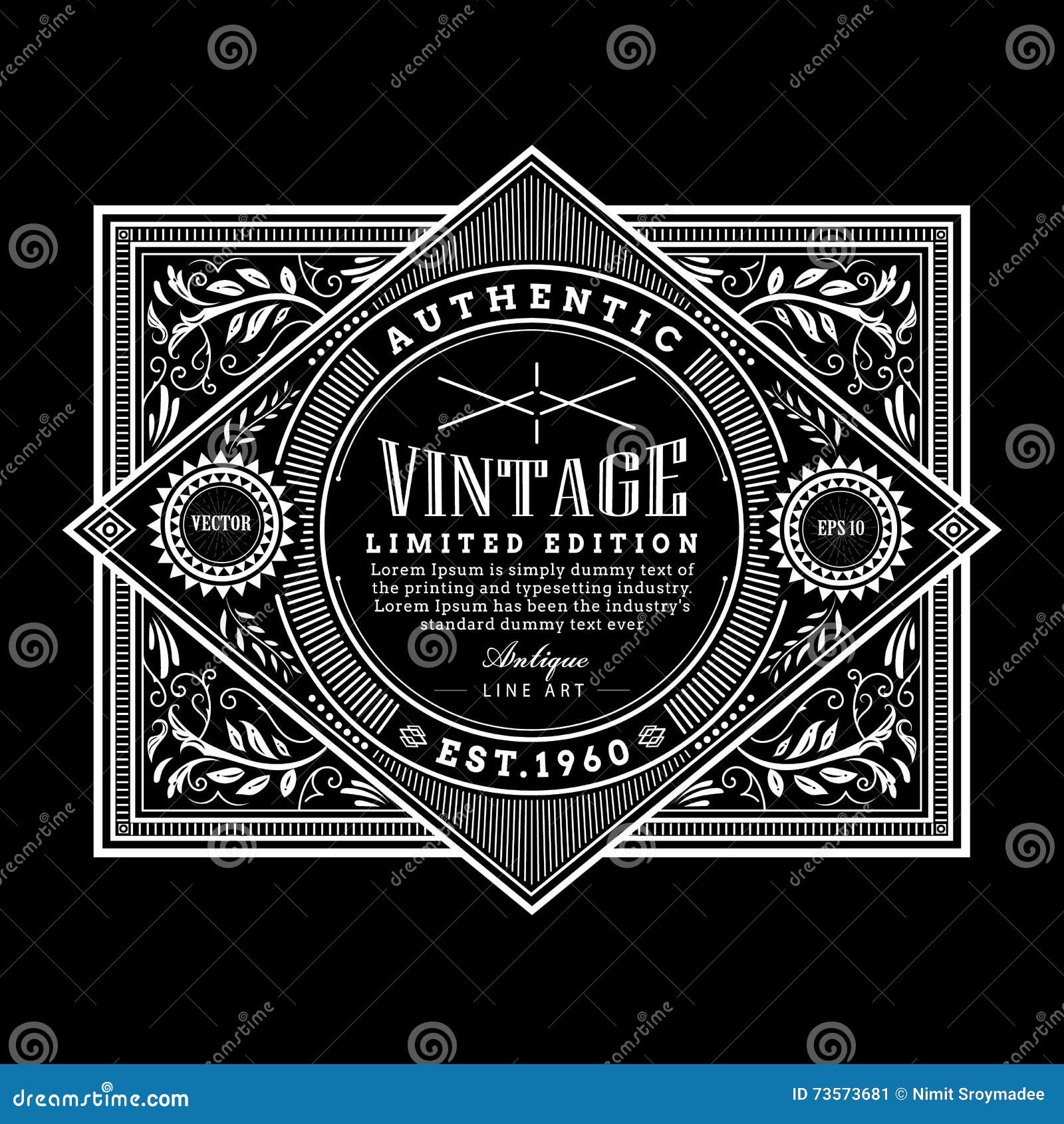 Download Vintage Frame Border Western Label Antique Hand Drawn ...