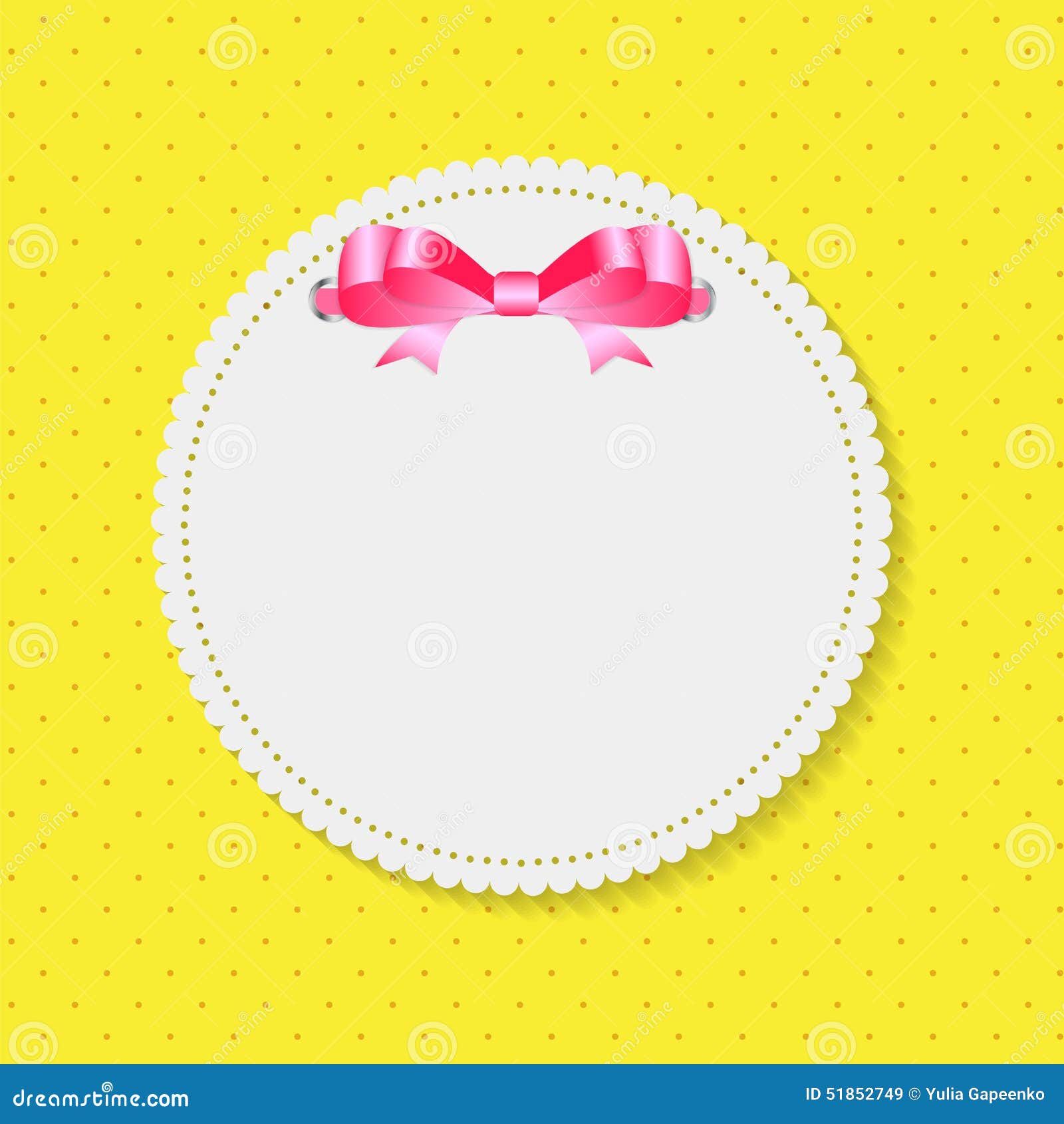 Vintage Frame with Bow Background. Vector Stock Vector - Illustration