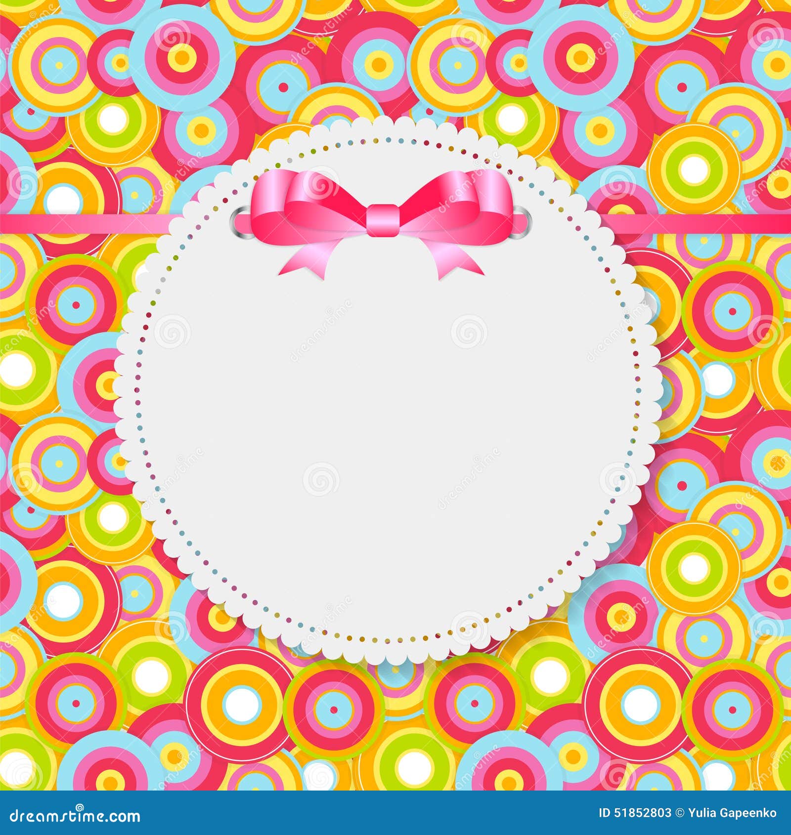 Vintage Frame with Bow Background. Vector Stock Vector - Illustration