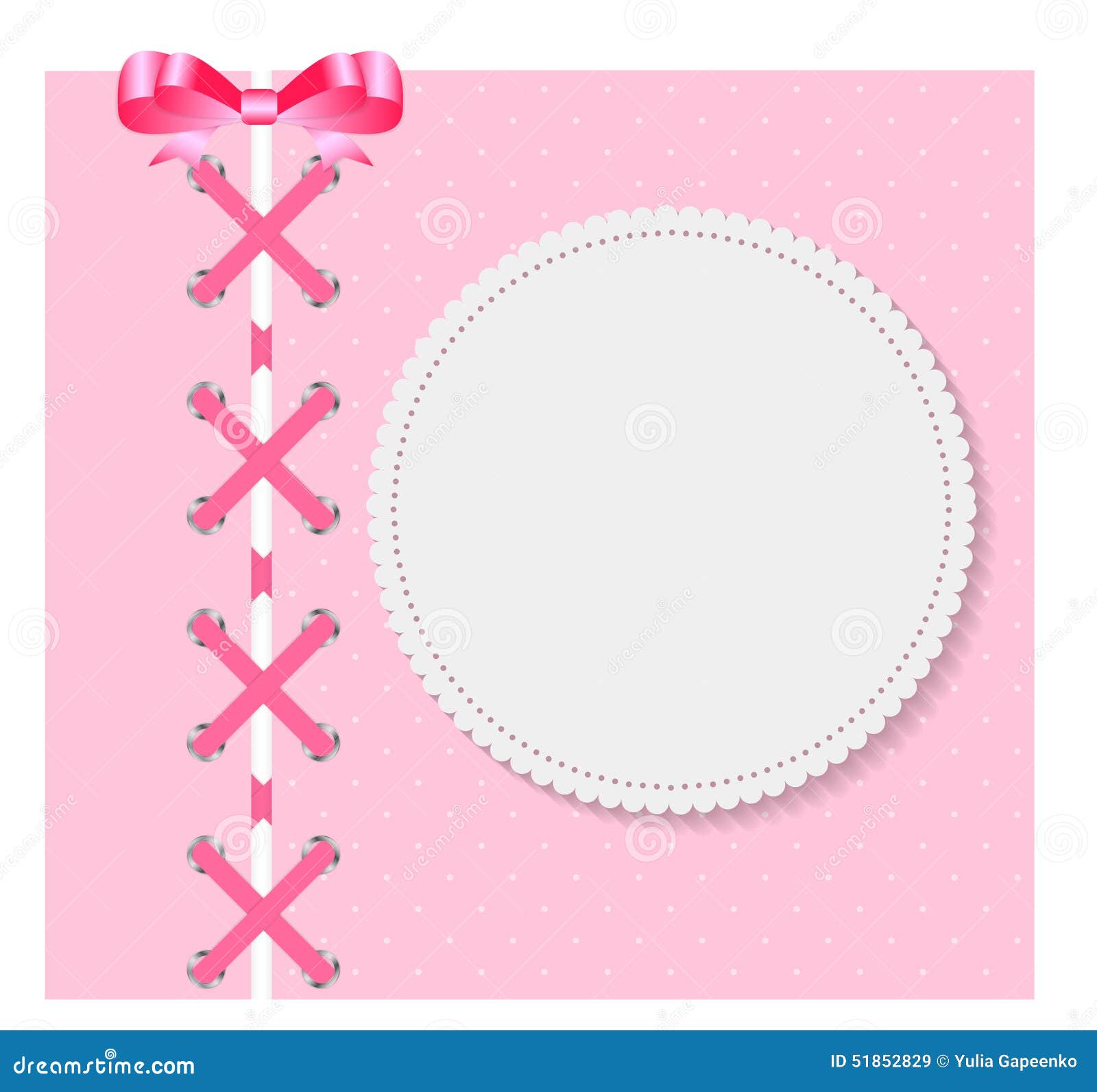 Vintage Frame with Bow Background. Vector Stock Vector - Illustration