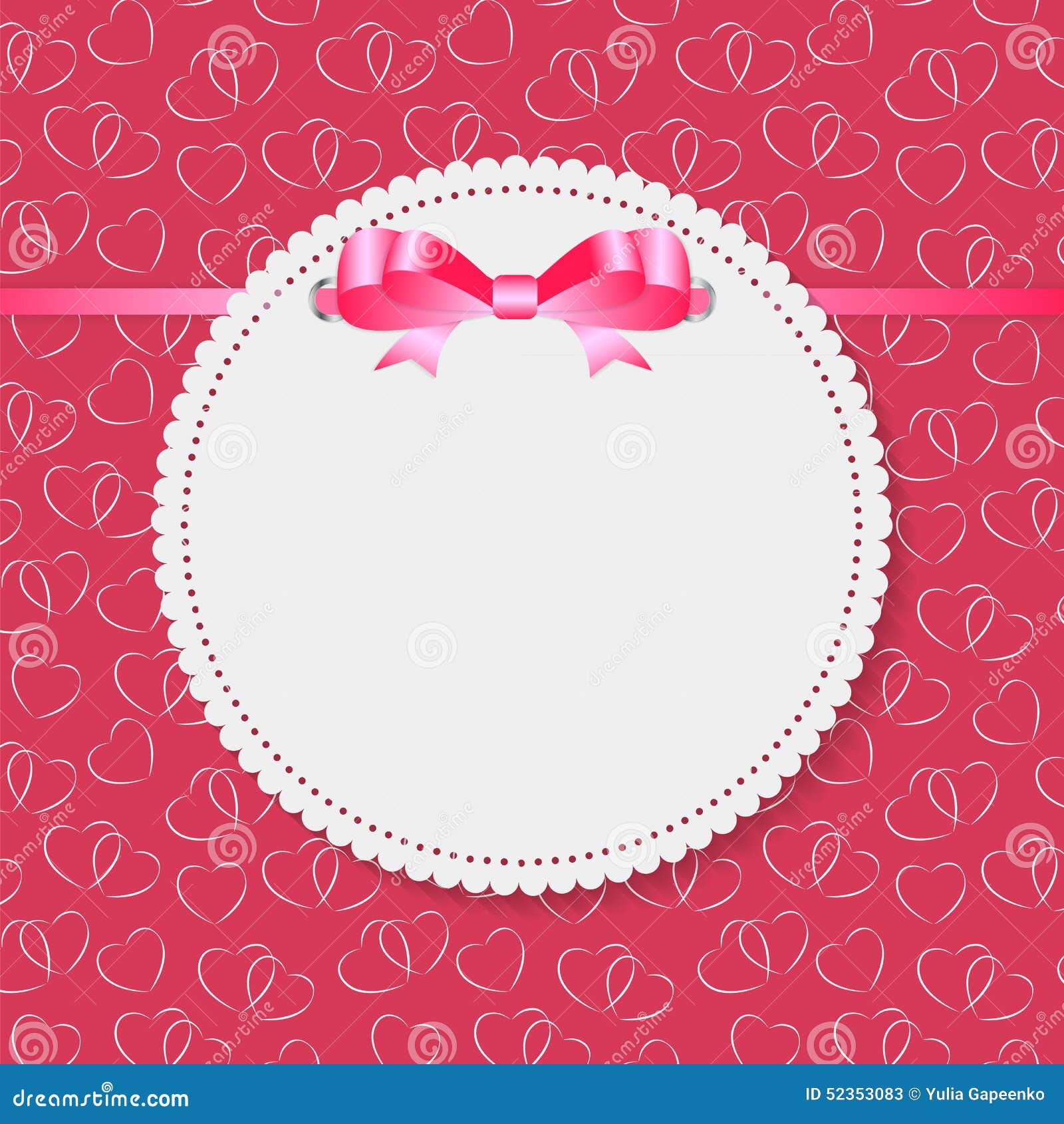 Vintage Frame with Bow Background. Vector Stock Vector - Illustration