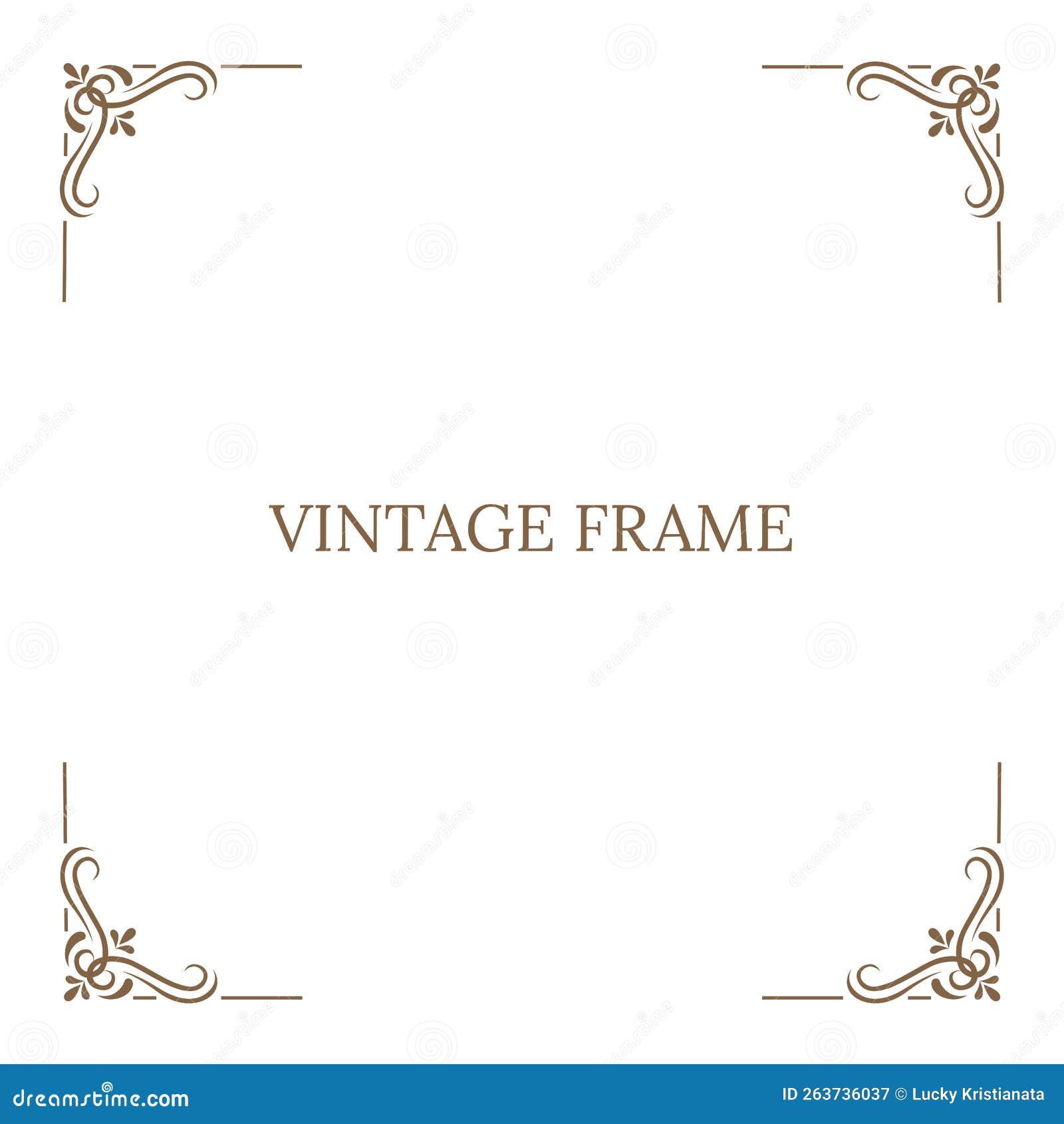 Vintage Frame Elements Border. Gold Square Corner Stock Vector Illustration of abstract